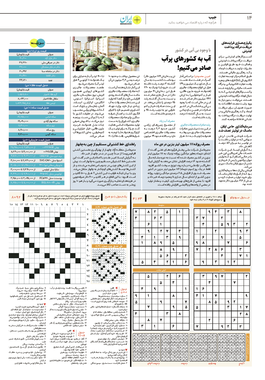 روزنامه ایران - ویژه نامه پلاس ۸۰۹۲ - ۱۱ دی ۱۴۰۱ - صفحه ۱۴