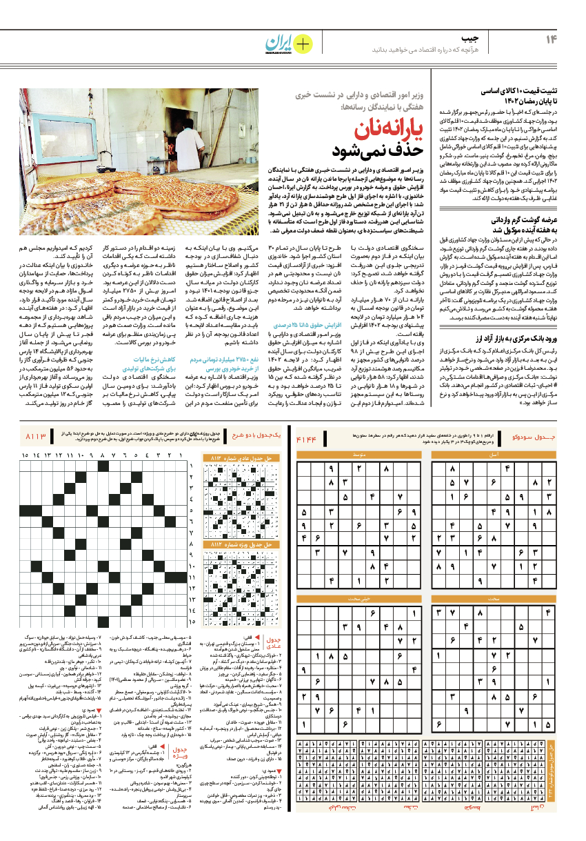 روزنامه ایران - ویژه نامه پلاس۸۱۱۳ - ۰۵ بهمن ۱۴۰۱ - صفحه ۱۴