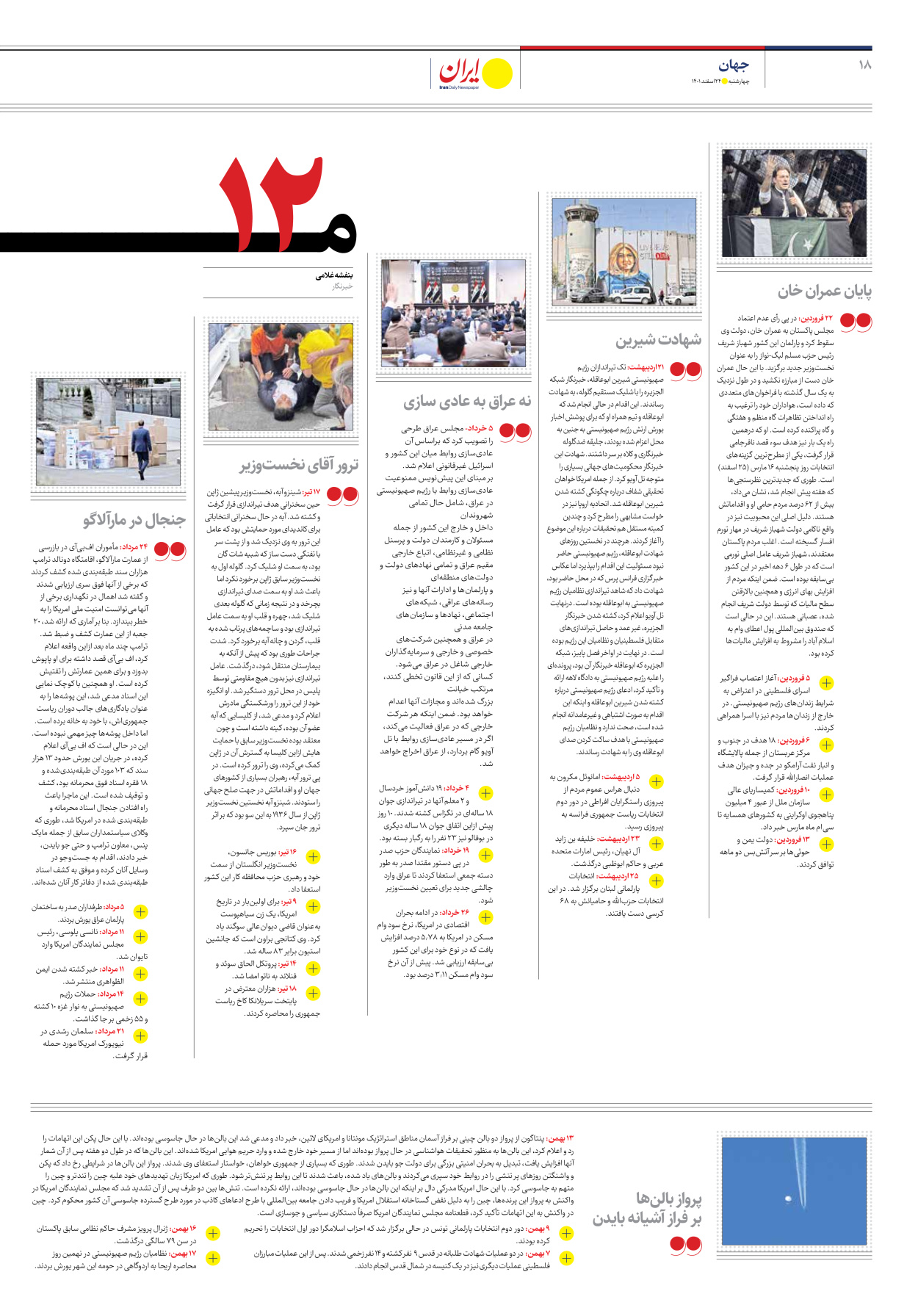 روزنامه ایران - ویژه نامه ویژه نوروز - ۲۴ اسفند ۱۴۰۱ - صفحه ۱۸