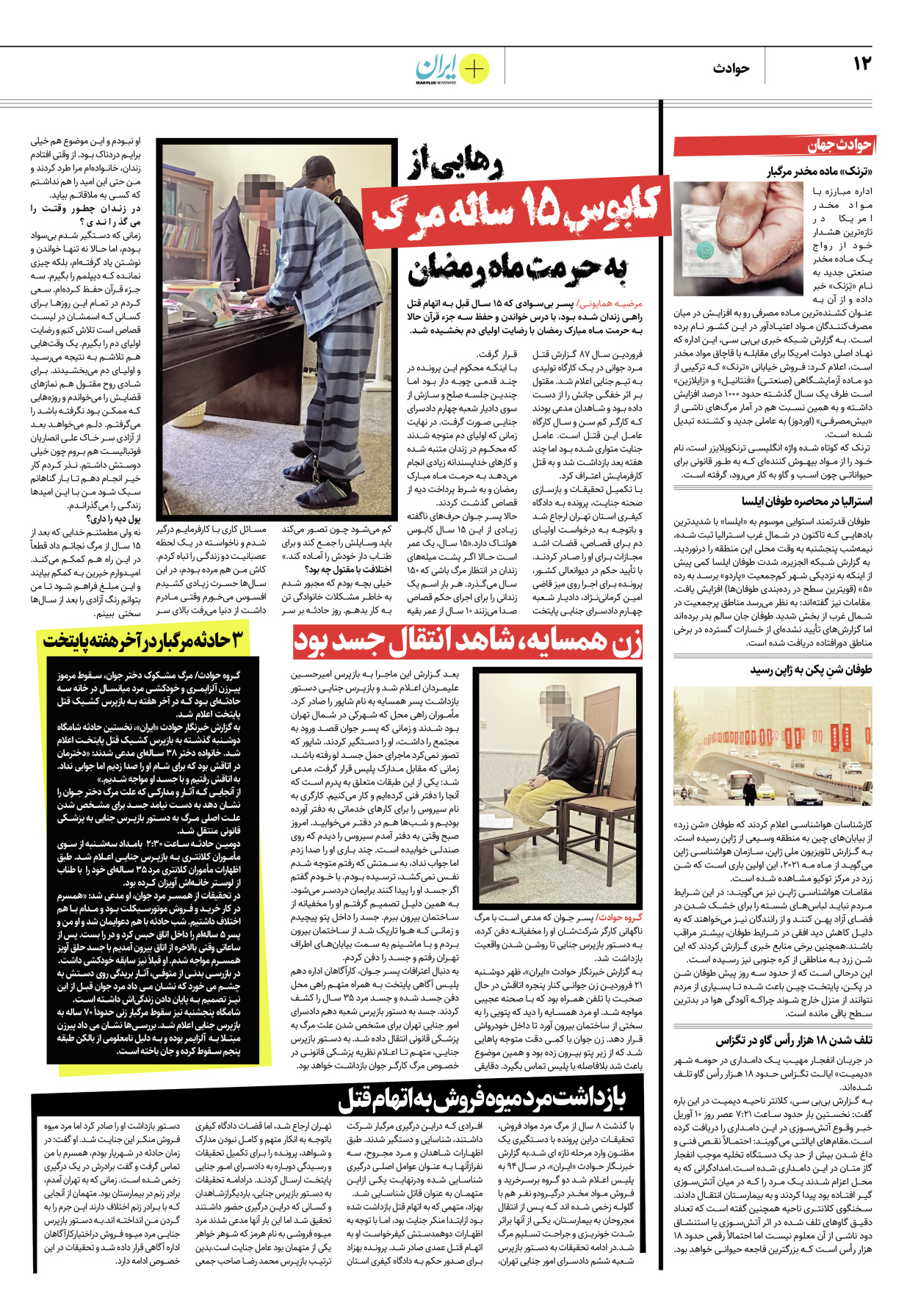 روزنامه ایران - ویژه نامه پلاس۸۱۶۱ - ۲۶ فروردین ۱۴۰۲ - صفحه ۱۲