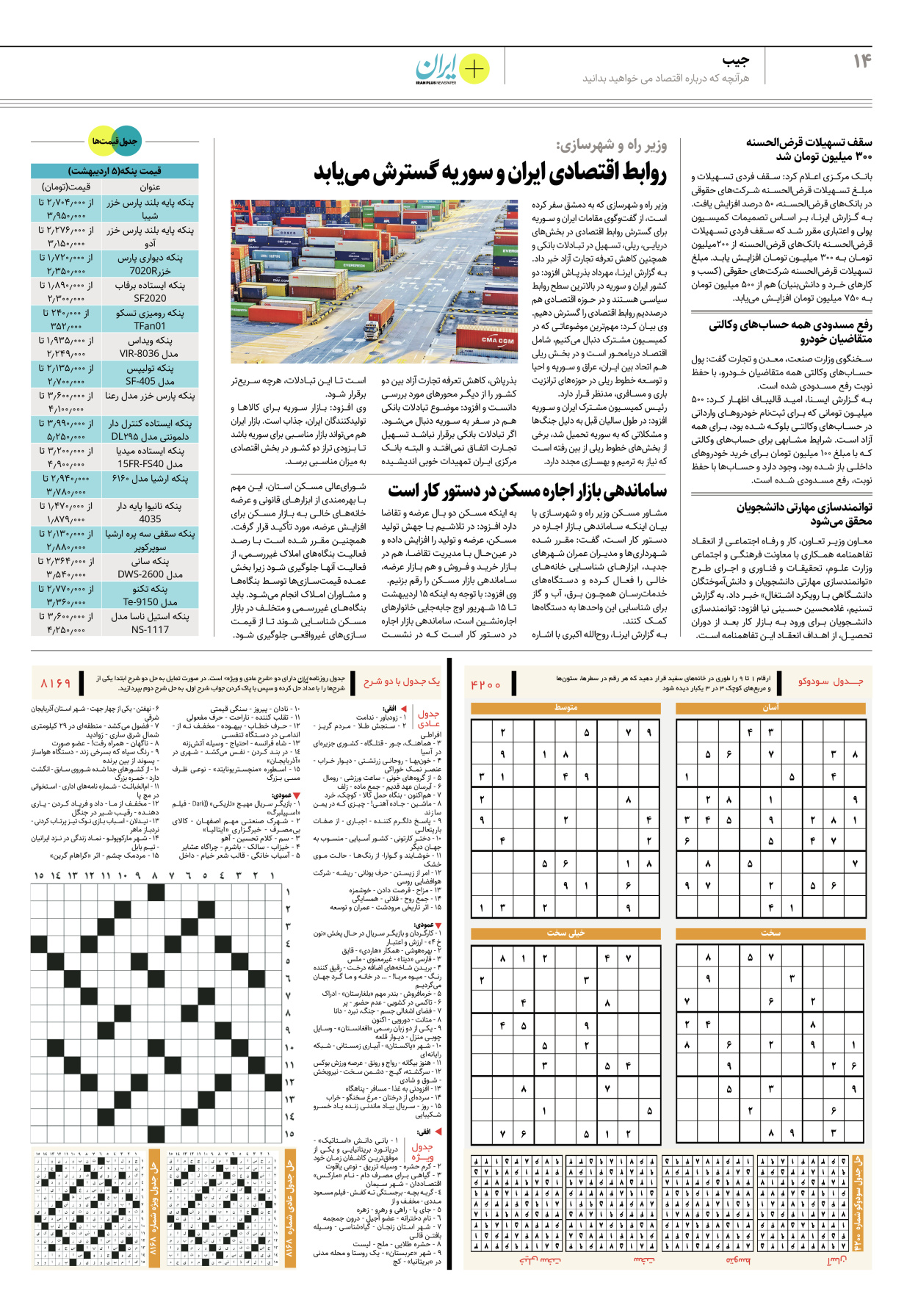 روزنامه ایران - ویژه نامه پلاس۸۱۶۹ - ۰۶ اردیبهشت ۱۴۰۲ - صفحه ۱۴