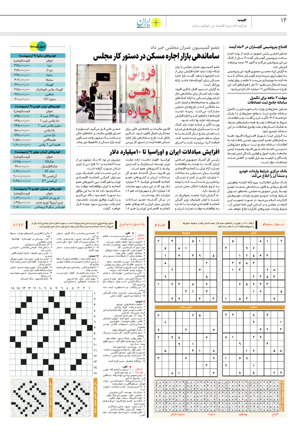 روزنامه ایران - ویژه نامه پلاس۸۱۷۲ - ۱۰ اردیبهشت ۱۴۰۲ - صفحه ۱۴