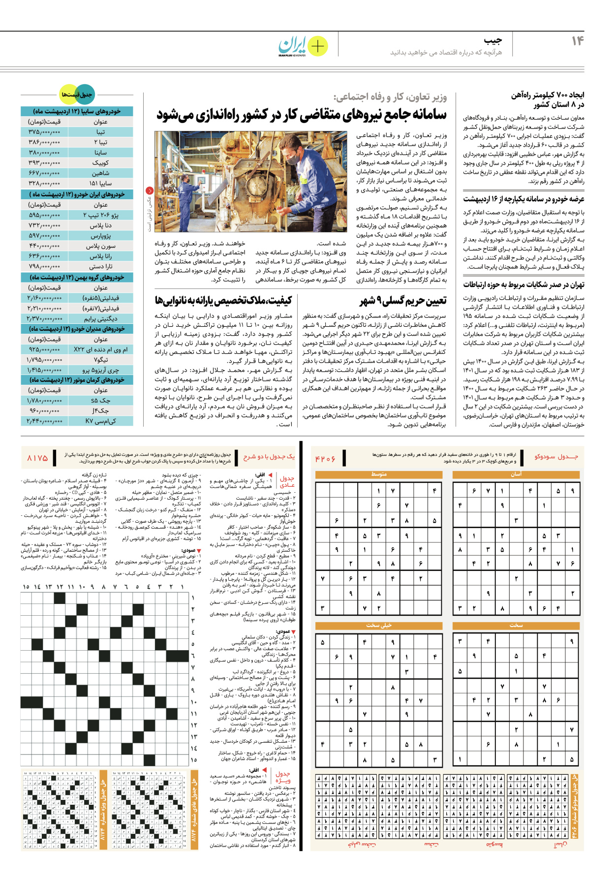 روزنامه ایران - ویژه نامه پلاس۸۱۷۵ - ۱۳ اردیبهشت ۱۴۰۲ - صفحه ۱۴