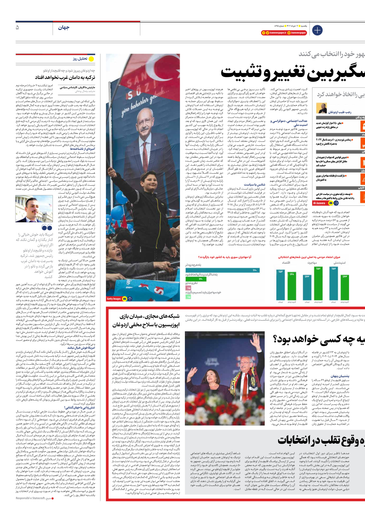 روزنامه ایران - شماره هشت هزار و صد و نود و پنج - ۰۷ خرداد ۱۴۰۲ - صفحه ۵