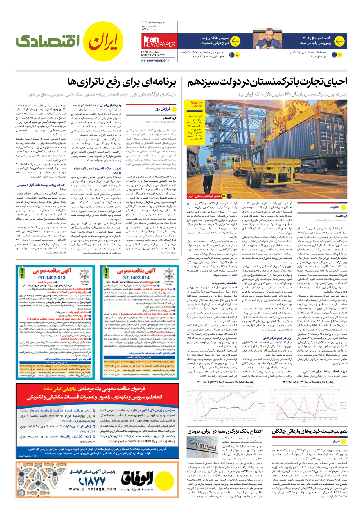 روزنامه ایران - شماره هشت هزار و صد و نود و نه - ۱۱ خرداد ۱۴۰۲ - صفحه ۷