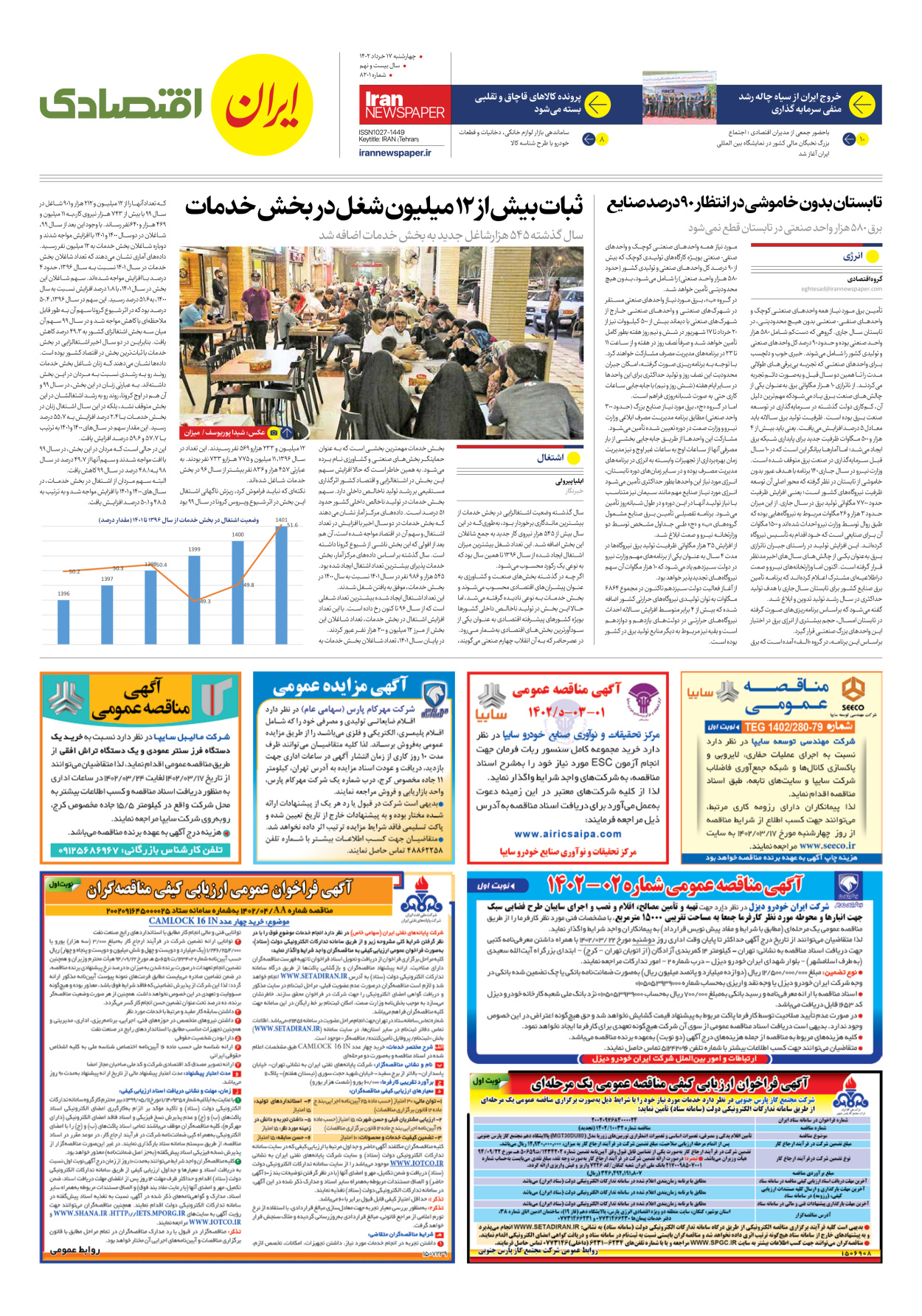روزنامه ایران - شماره هشت هزار و دویست و یک - ۱۷ خرداد ۱۴۰۲ - صفحه ۷