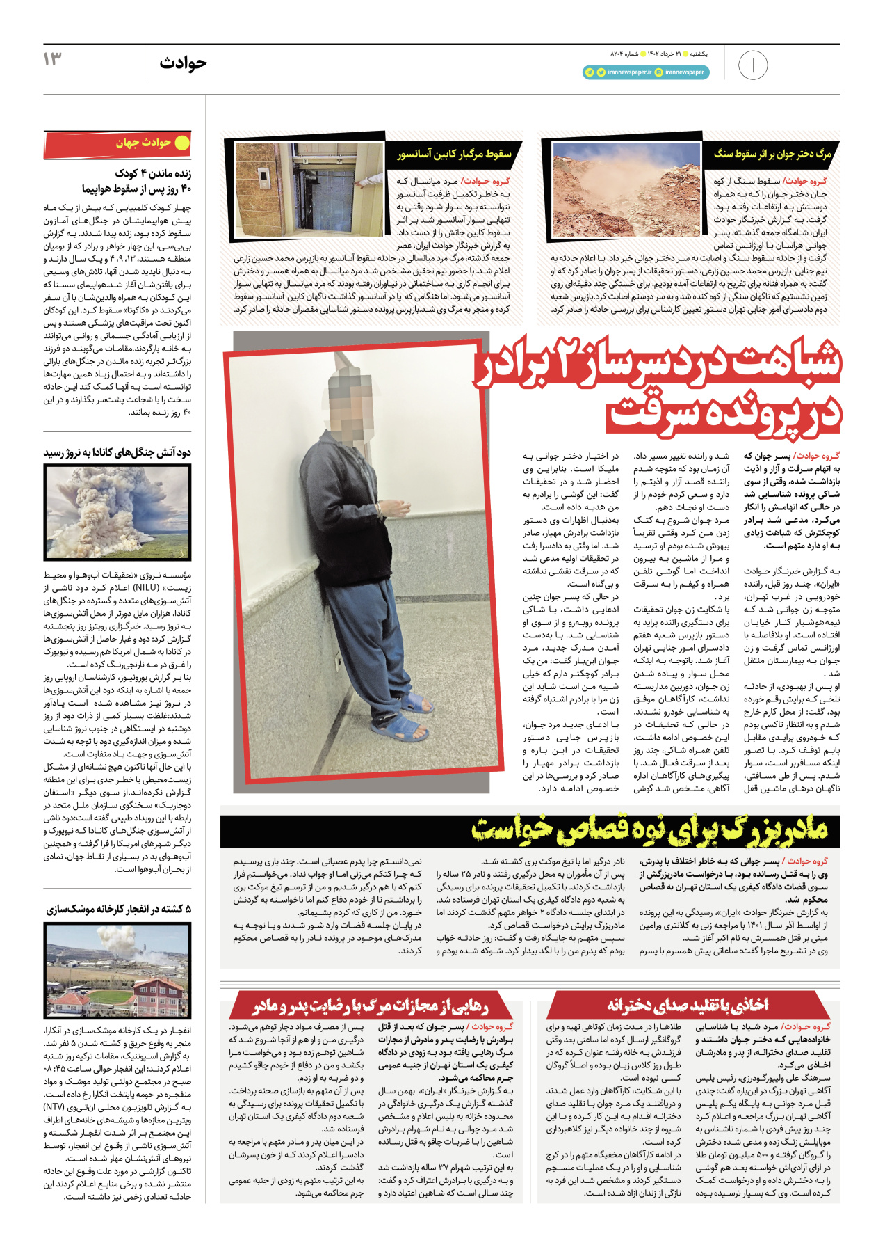 روزنامه ایران - ویژه نامه پلاس۸۲۰۴ - ۲۱ خرداد ۱۴۰۲ - صفحه ۱۳