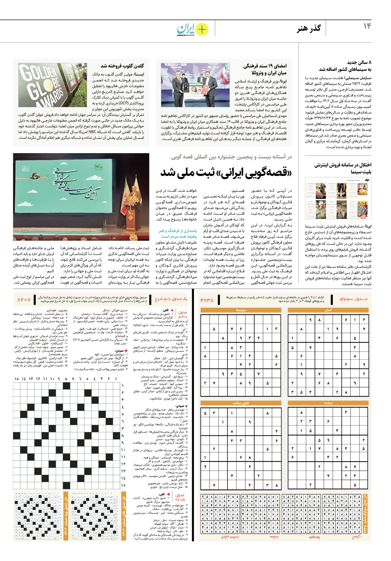 روزنامه ایران - ویژه نامه پلاس۸۲۰۷ - ۲۴ خرداد ۱۴۰۲ - صفحه ۱۴