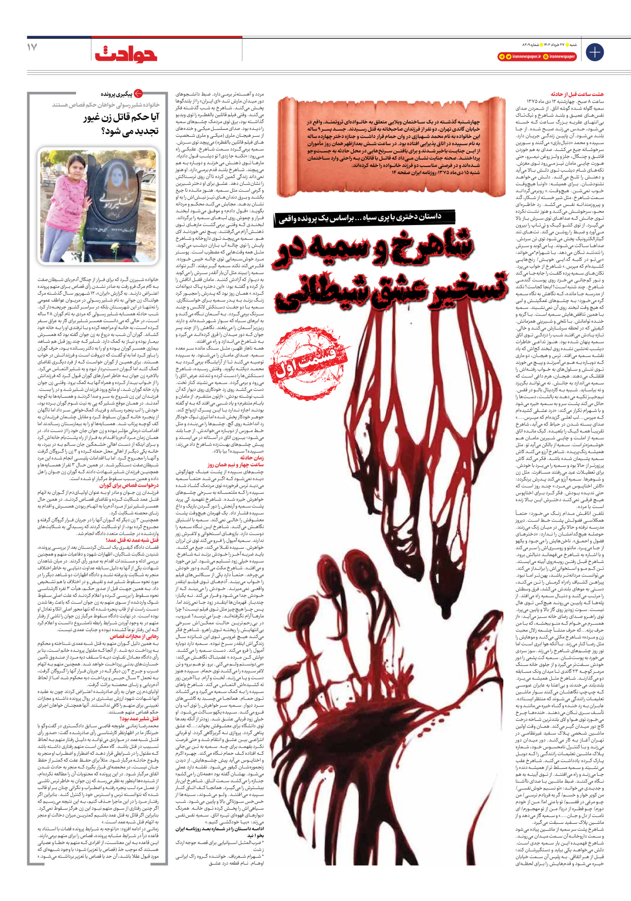 روزنامه ایران - شماره هشت هزار و دویست و نه - ۲۷ خرداد ۱۴۰۲ - صفحه ۱۷