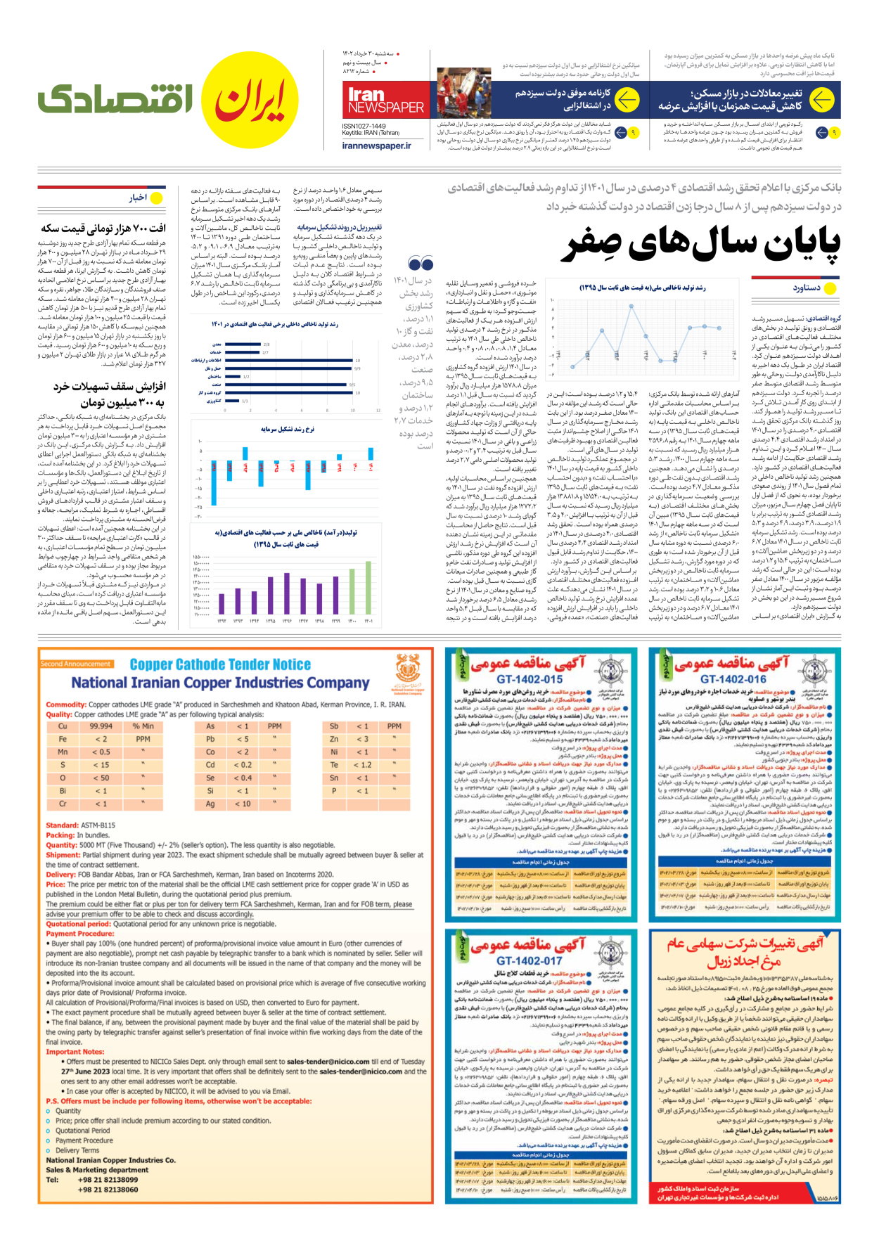 روزنامه ایران - شماره هشت هزار و دویست و دوازده - ۳۰ خرداد ۱۴۰۲ - صفحه ۷