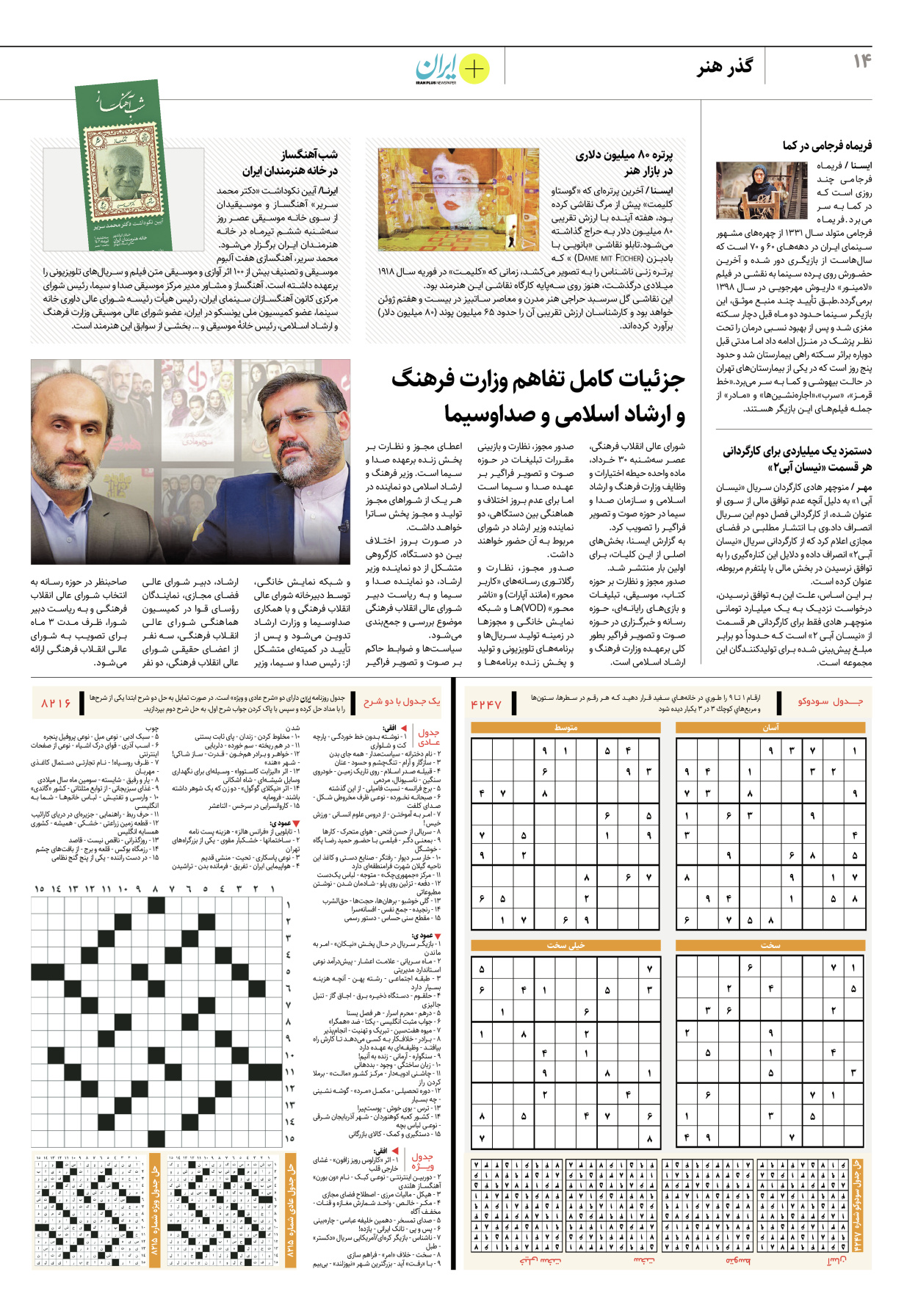 روزنامه ایران - ویژه نامه پلاس۸۲۱۶ - ۰۴ تیر ۱۴۰۲ - صفحه ۱۴
