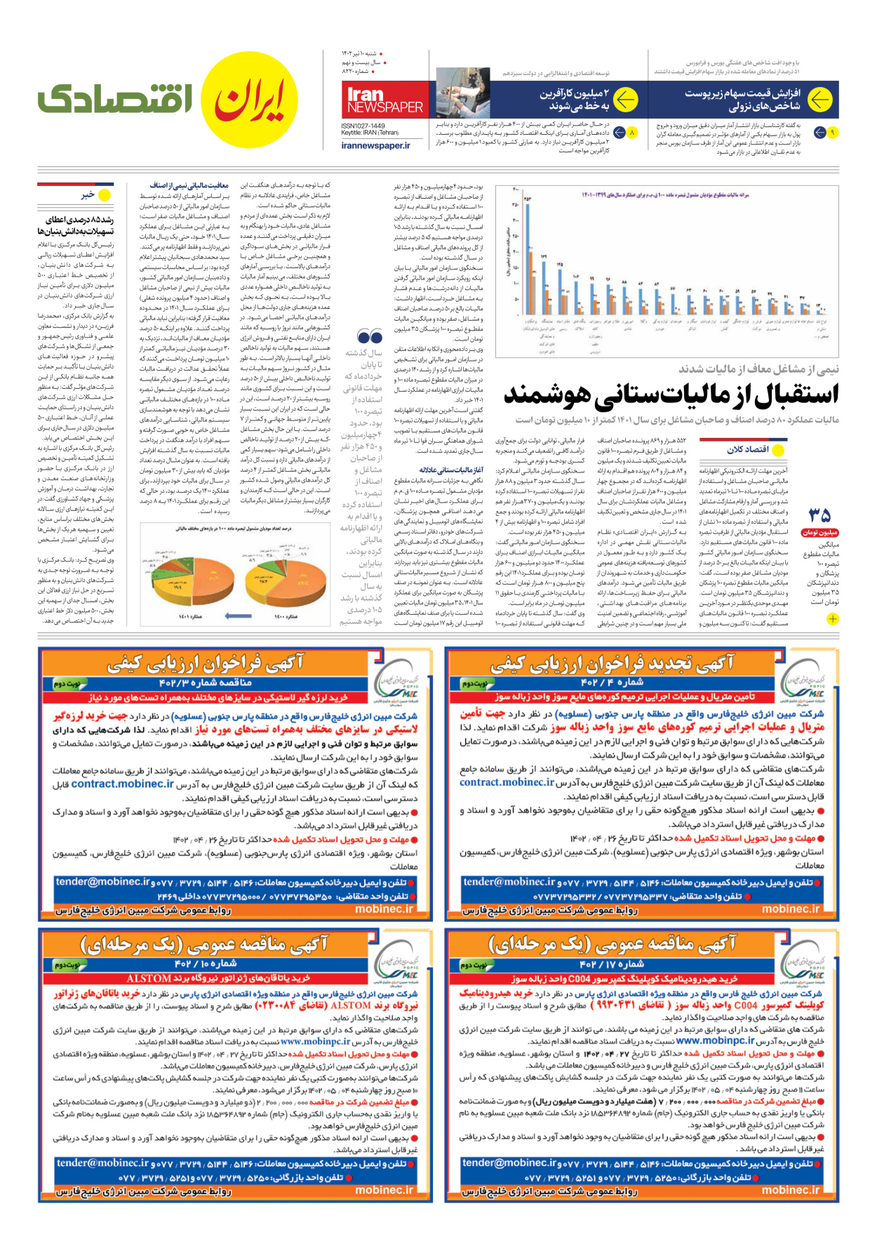 روزنامه ایران - شماره هشت هزار و دویست و بیست - ۱۰ تیر ۱۴۰۲ - صفحه ۷