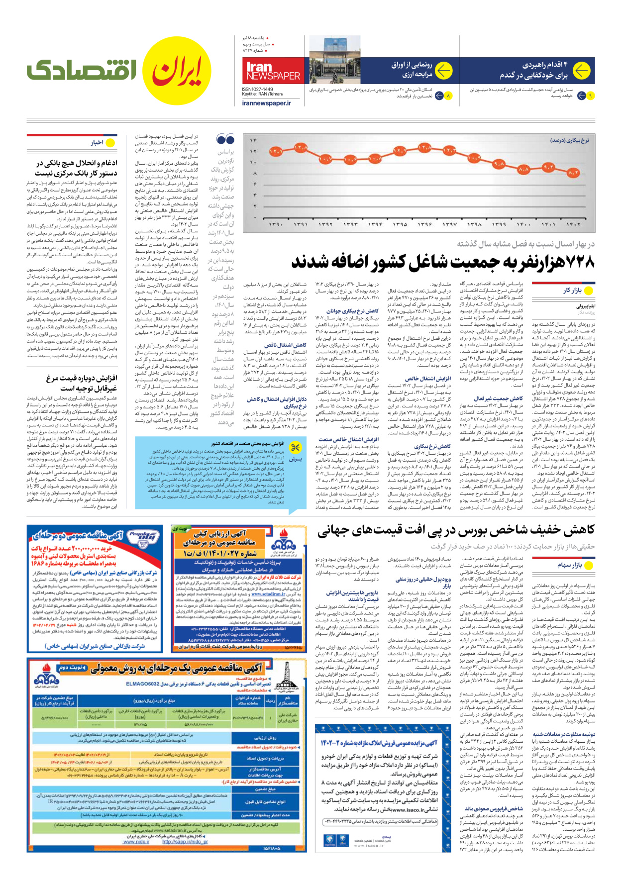 روزنامه ایران - شماره هشت هزار و دویست و بیست و هفت - ۱۸ تیر ۱۴۰۲ - صفحه ۷