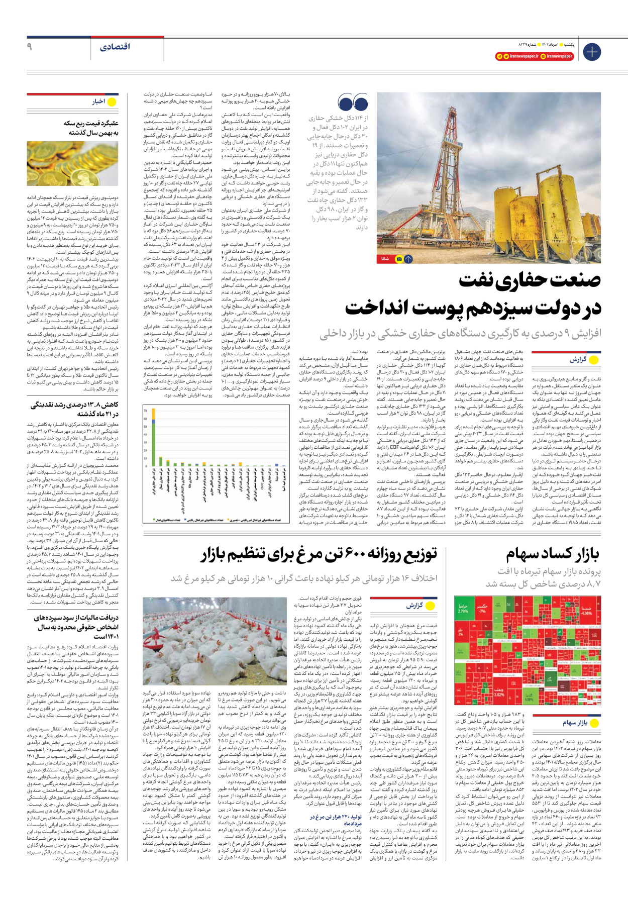 روزنامه ایران - شماره هشت هزار و دویست و سی و نه - ۰۱ مرداد ۱۴۰۲ - صفحه ۹