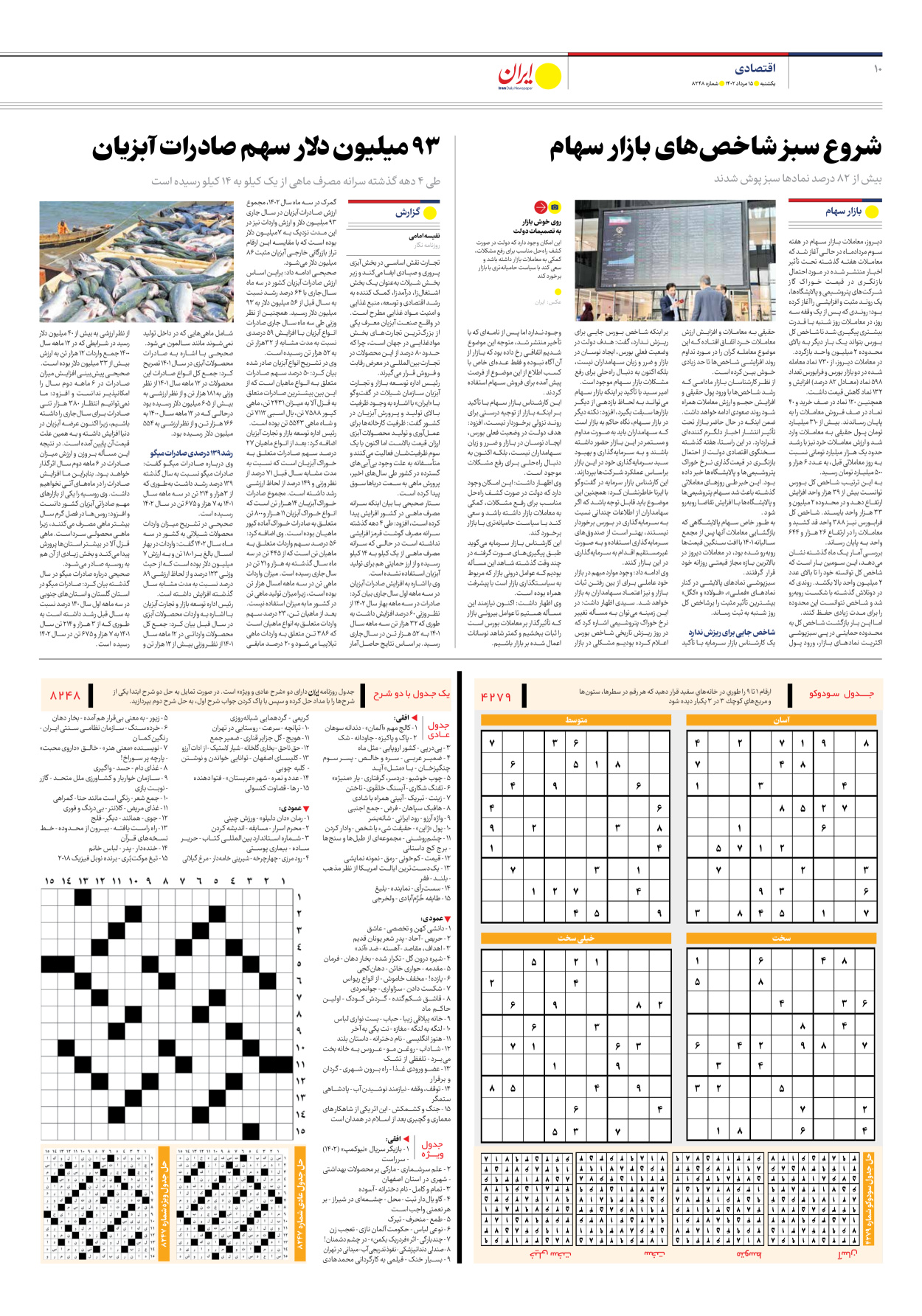 روزنامه ایران - شماره هشت هزار و دویست و چهل و هشت - ۱۵ مرداد ۱۴۰۲ - صفحه ۱۰