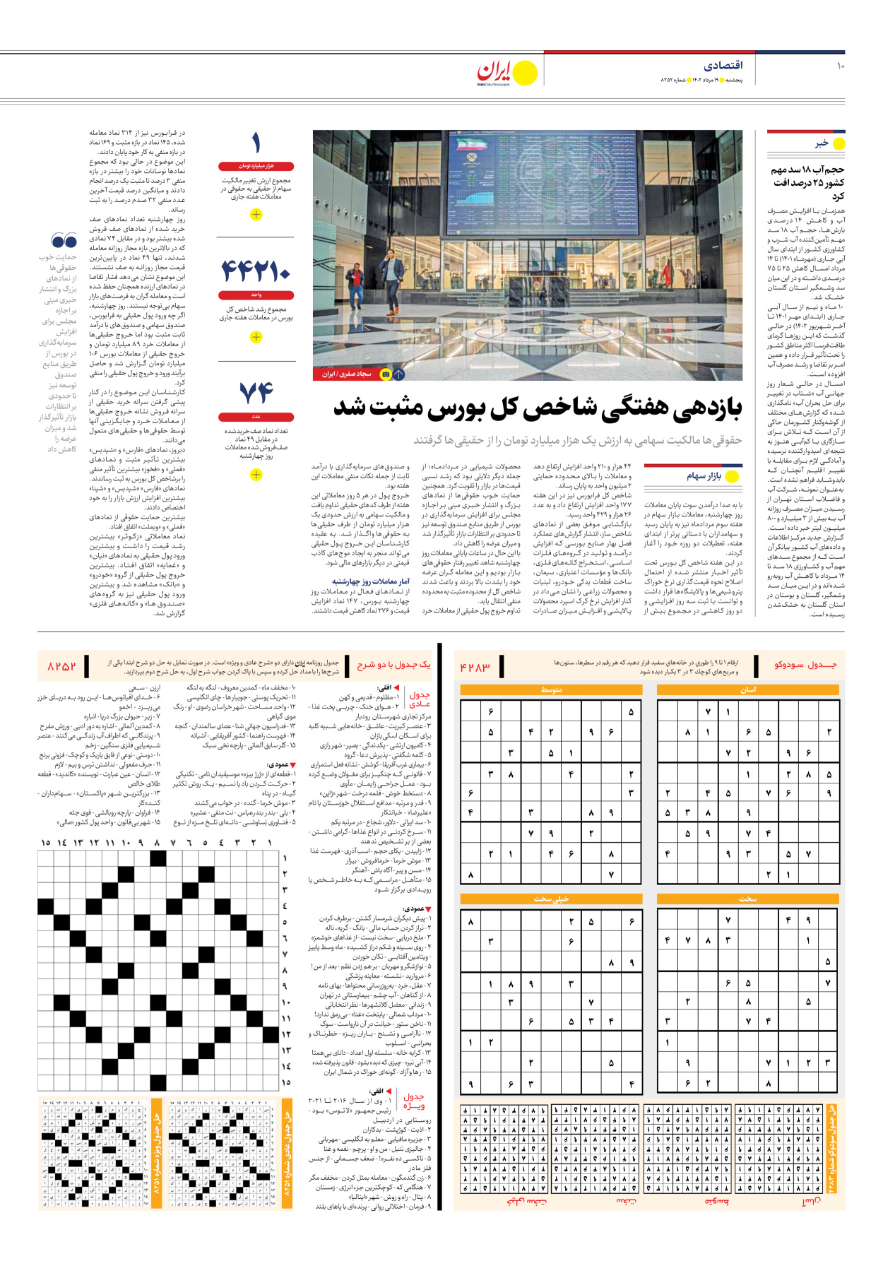 روزنامه ایران - شماره هشت هزار و دویست و پنجاه و دو - ۱۹ مرداد ۱۴۰۲ - صفحه ۱۰