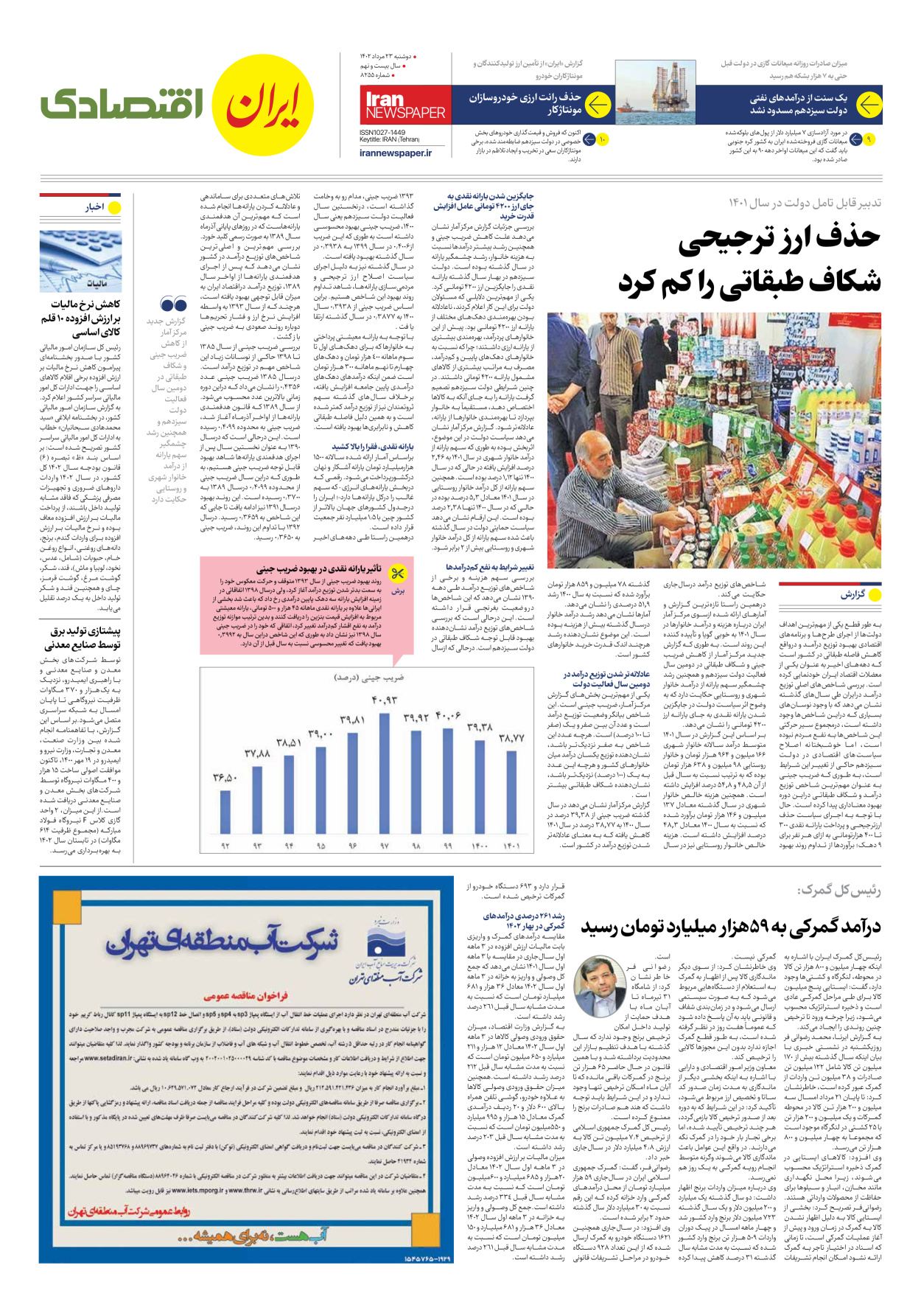 روزنامه ایران - شماره هشت هزار و دویست و پنجاه و پنج - ۲۳ مرداد ۱۴۰۲ - صفحه ۷