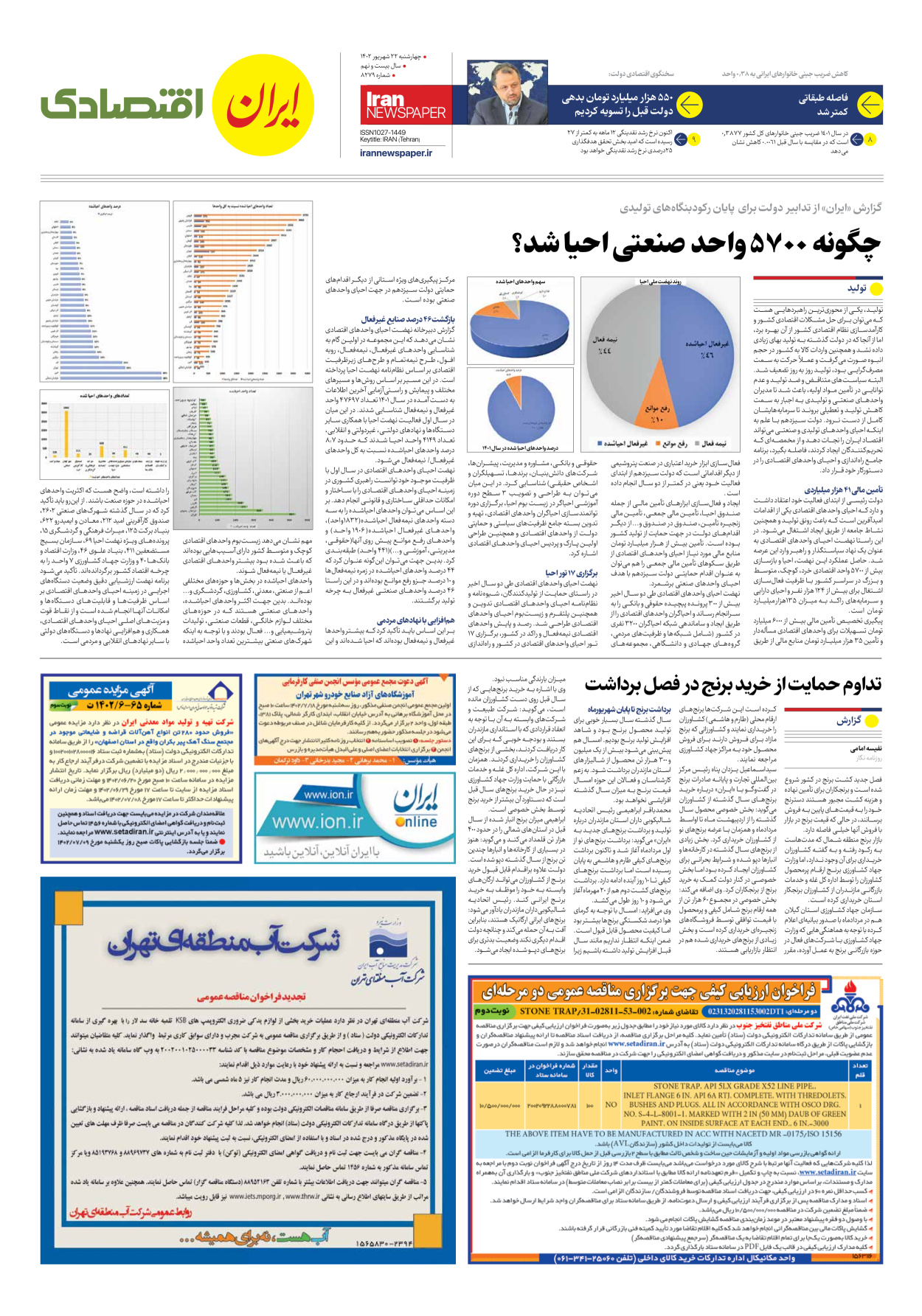 روزنامه ایران - شماره هشت هزار و دویست و هفتاد و نه - ۲۲ شهریور ۱۴۰۲ - صفحه ۷