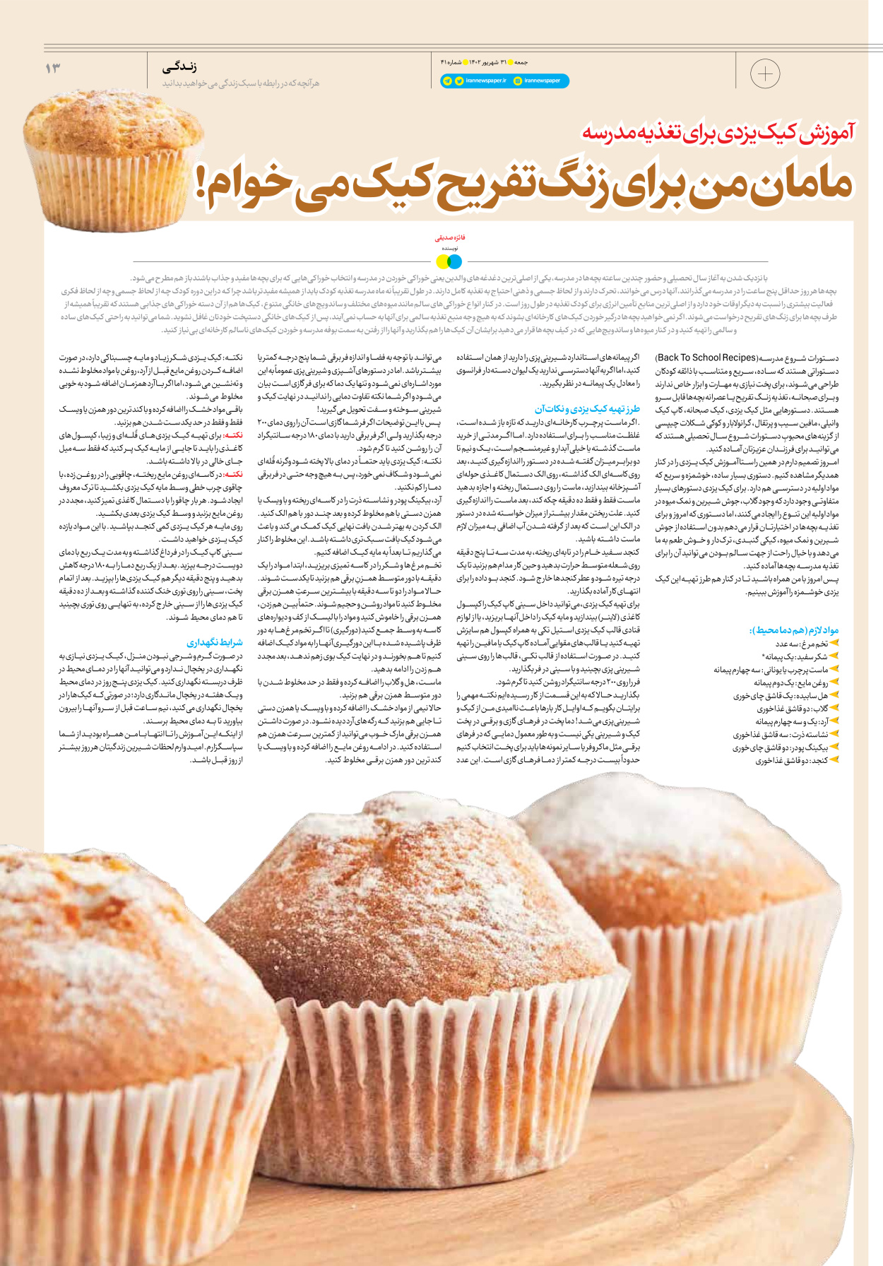 روزنامه ایران - ویژه نامه جمعه ۴۱ - ۳۰ شهریور ۱۴۰۲ - صفحه ۱۳