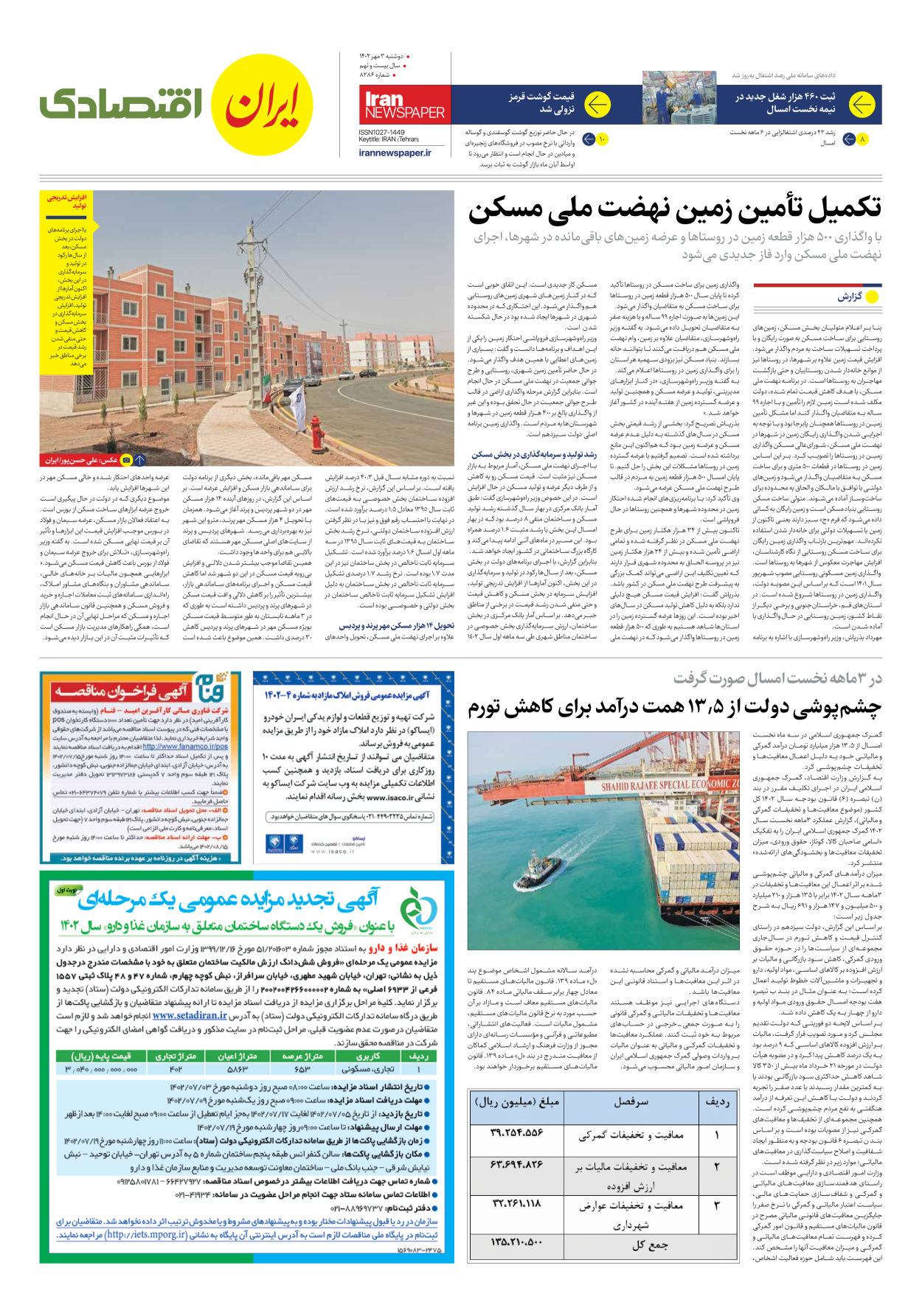 روزنامه ایران - شماره هشت هزار و دویست و هشتاد و شش - ۰۳ مهر ۱۴۰۲ - صفحه ۷