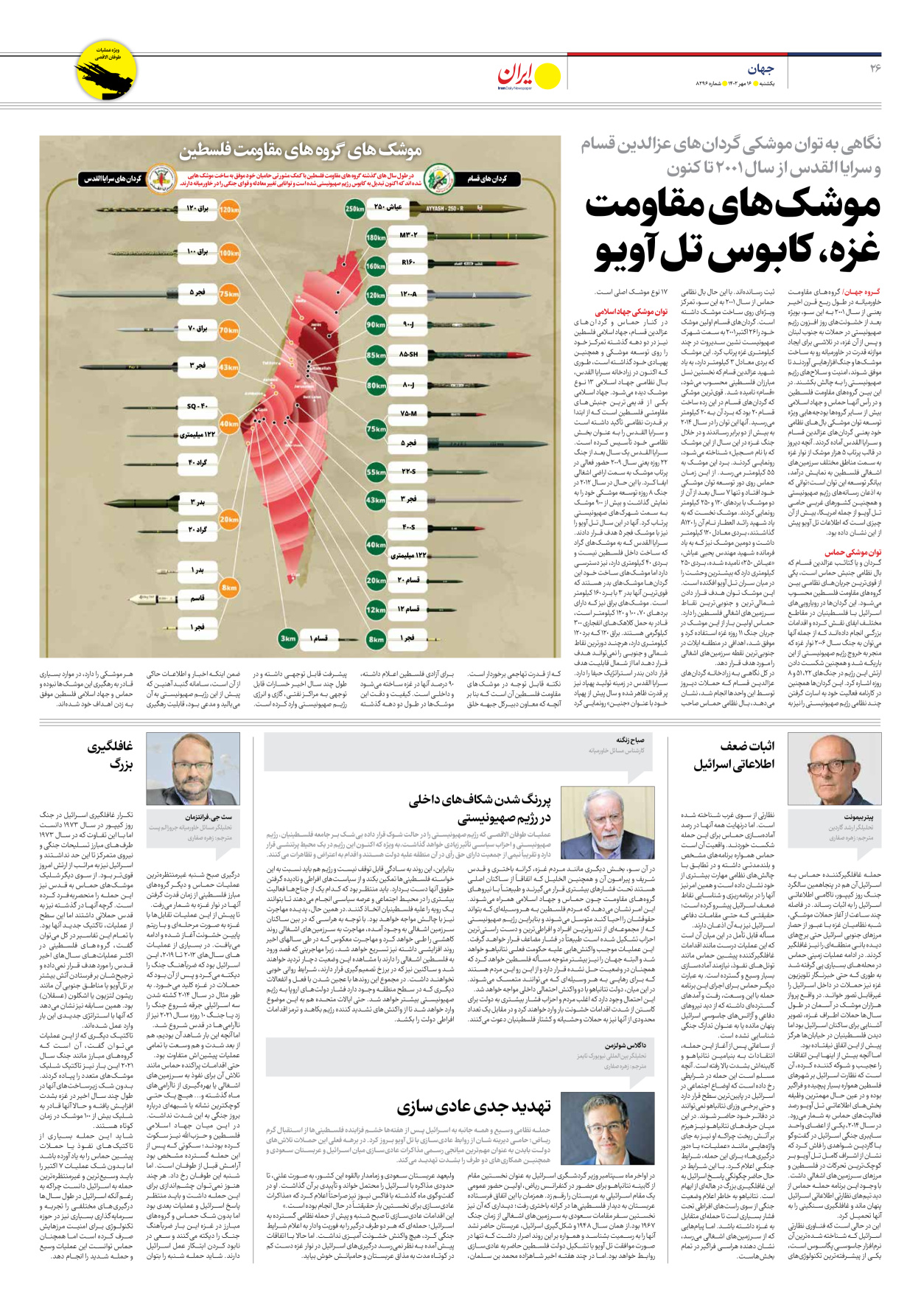 روزنامه ایران - شماره هشت هزار و دویست و نود و شش - ۱۶ مهر ۱۴۰۲ - صفحه ۲۶