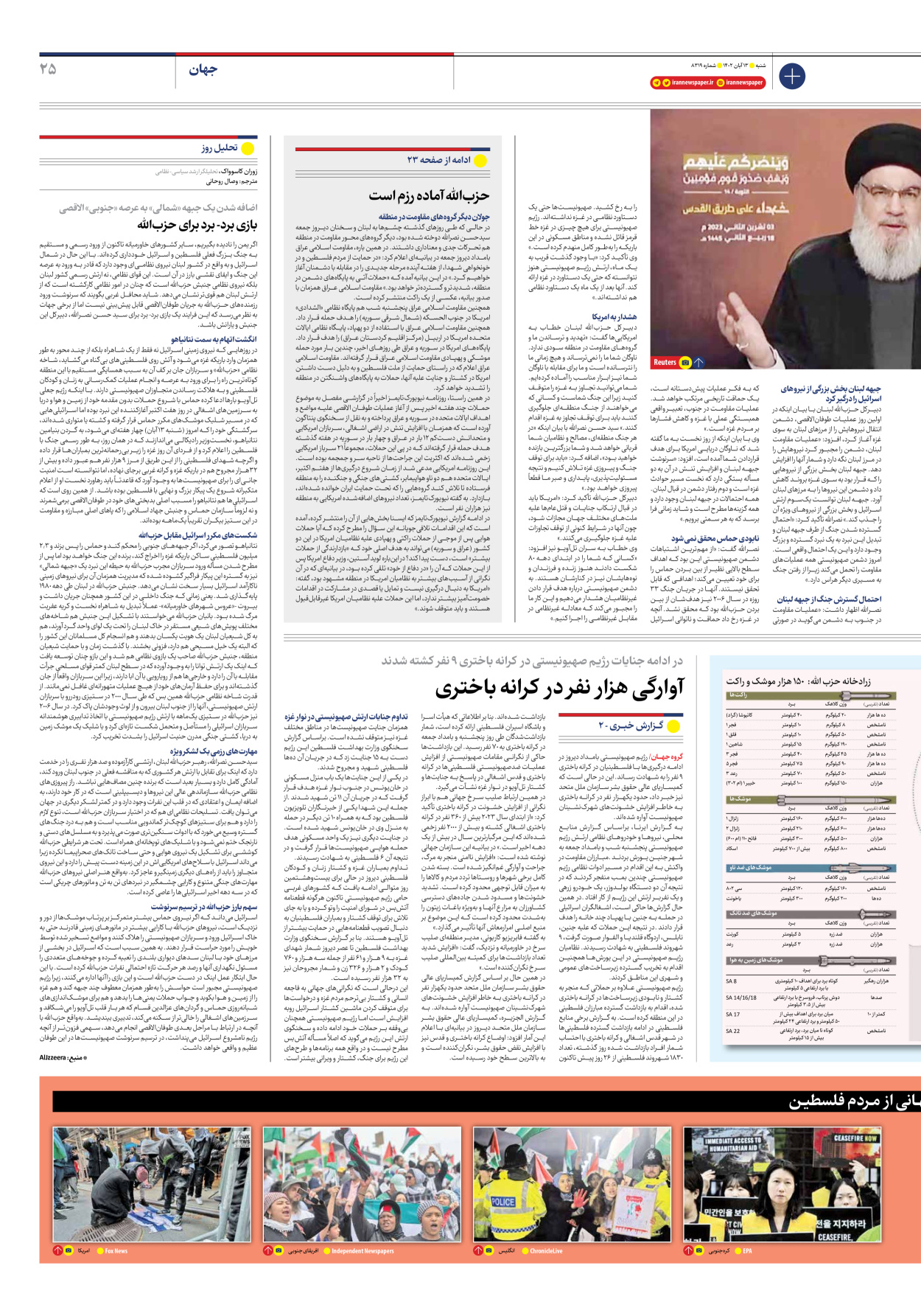 روزنامه ایران - شماره هشت هزار و سیصد و نوزده - ۱۳ آبان ۱۴۰۲ - صفحه ۲۵