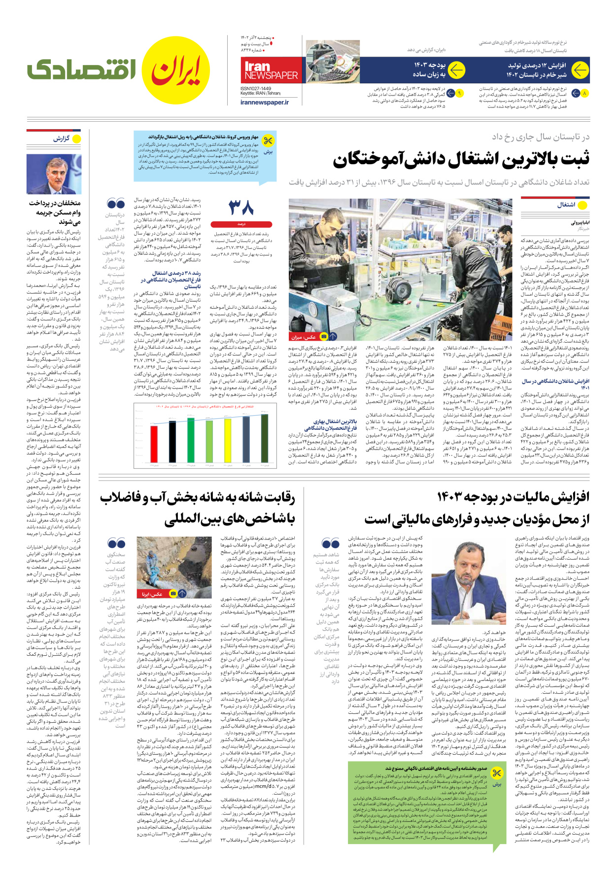 روزنامه ایران - شماره هشت هزار و سیصد و سی و شش - ۰۲ آذر ۱۴۰۲ - صفحه ۷
