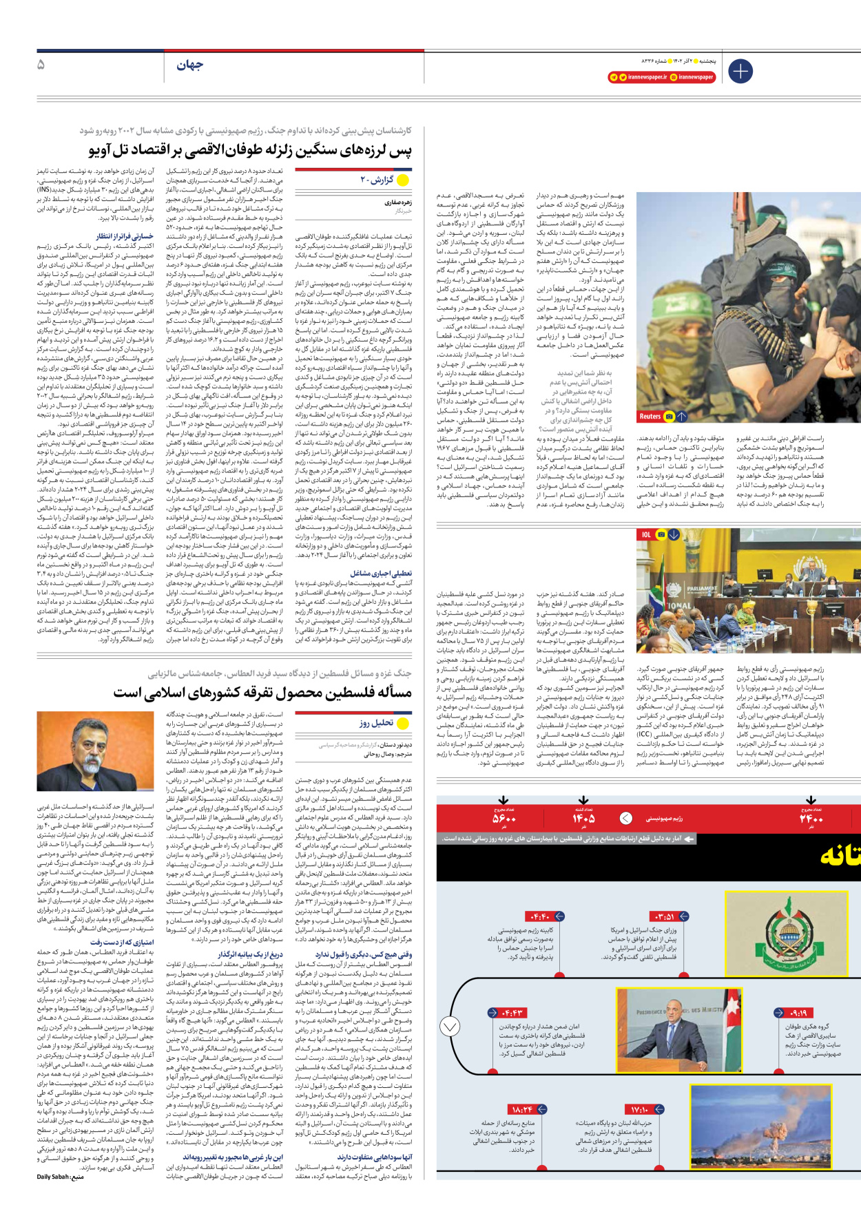 روزنامه ایران - شماره هشت هزار و سیصد و سی و شش - ۰۲ آذر ۱۴۰۲ - صفحه ۵
