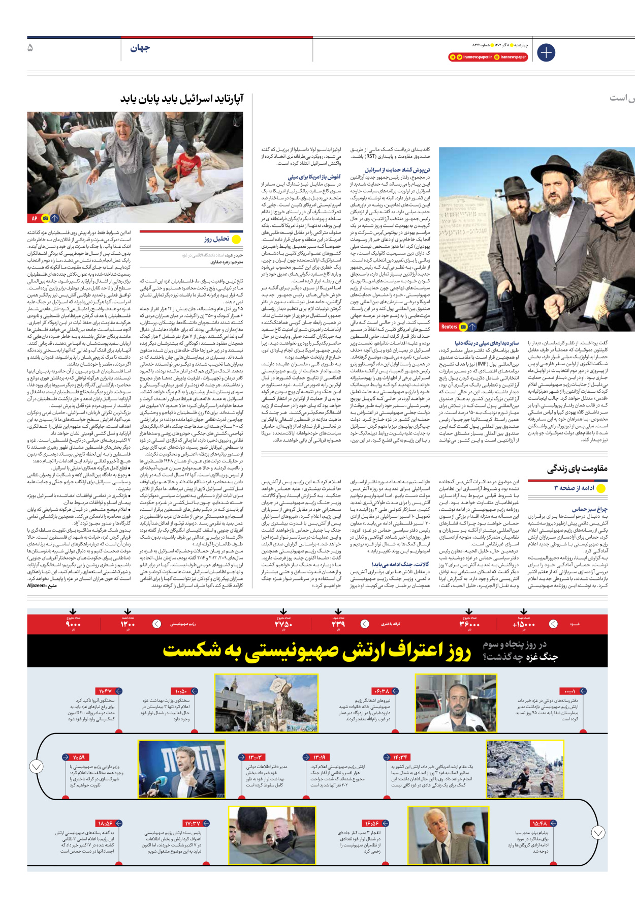 روزنامه ایران - شماره هشت هزار و سیصد و چهل و یک - ۰۸ آذر ۱۴۰۲ - صفحه ۵