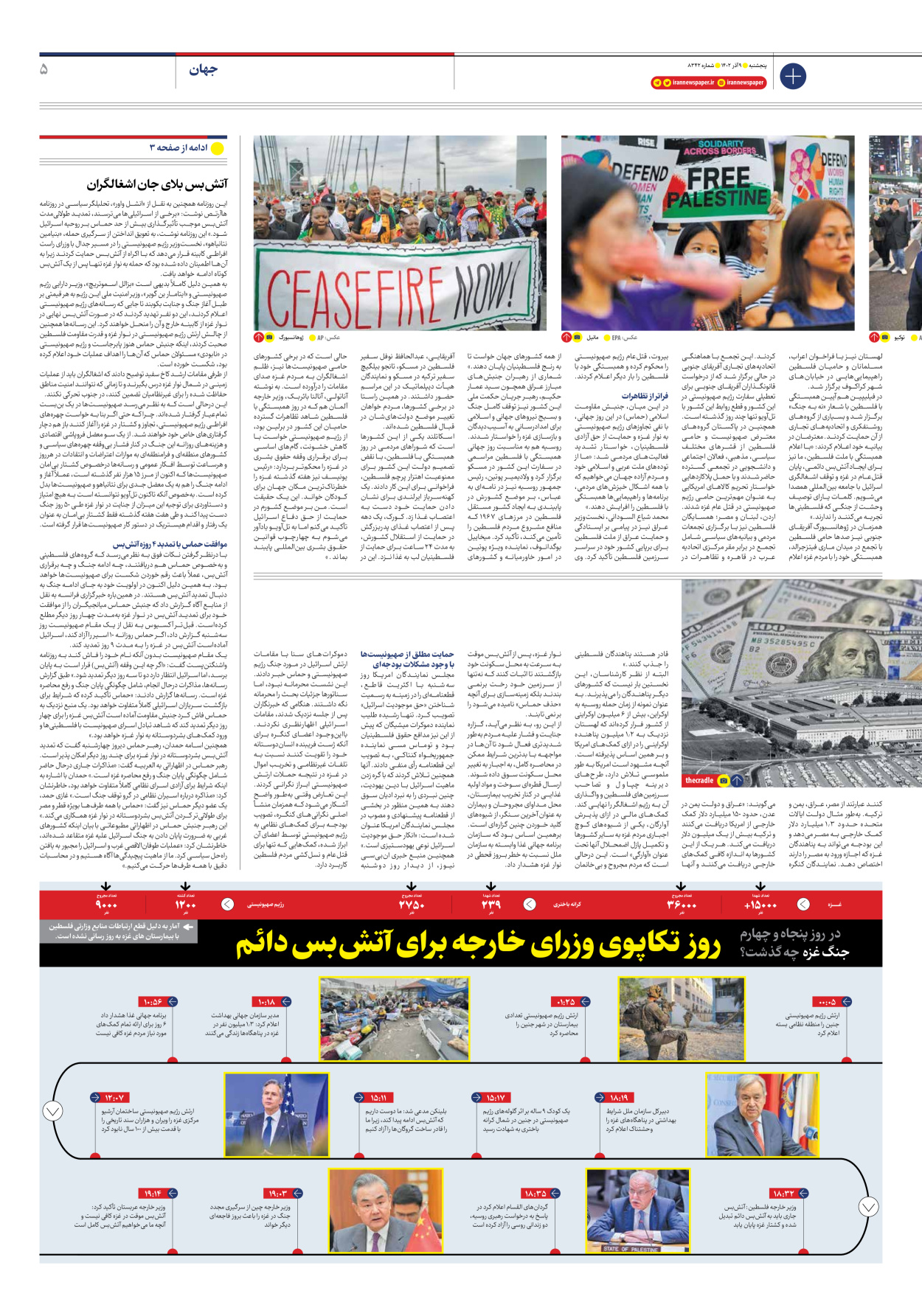 روزنامه ایران - شماره هشت هزار و سیصد و چهل و دو - ۰۹ آذر ۱۴۰۲ - صفحه ۵