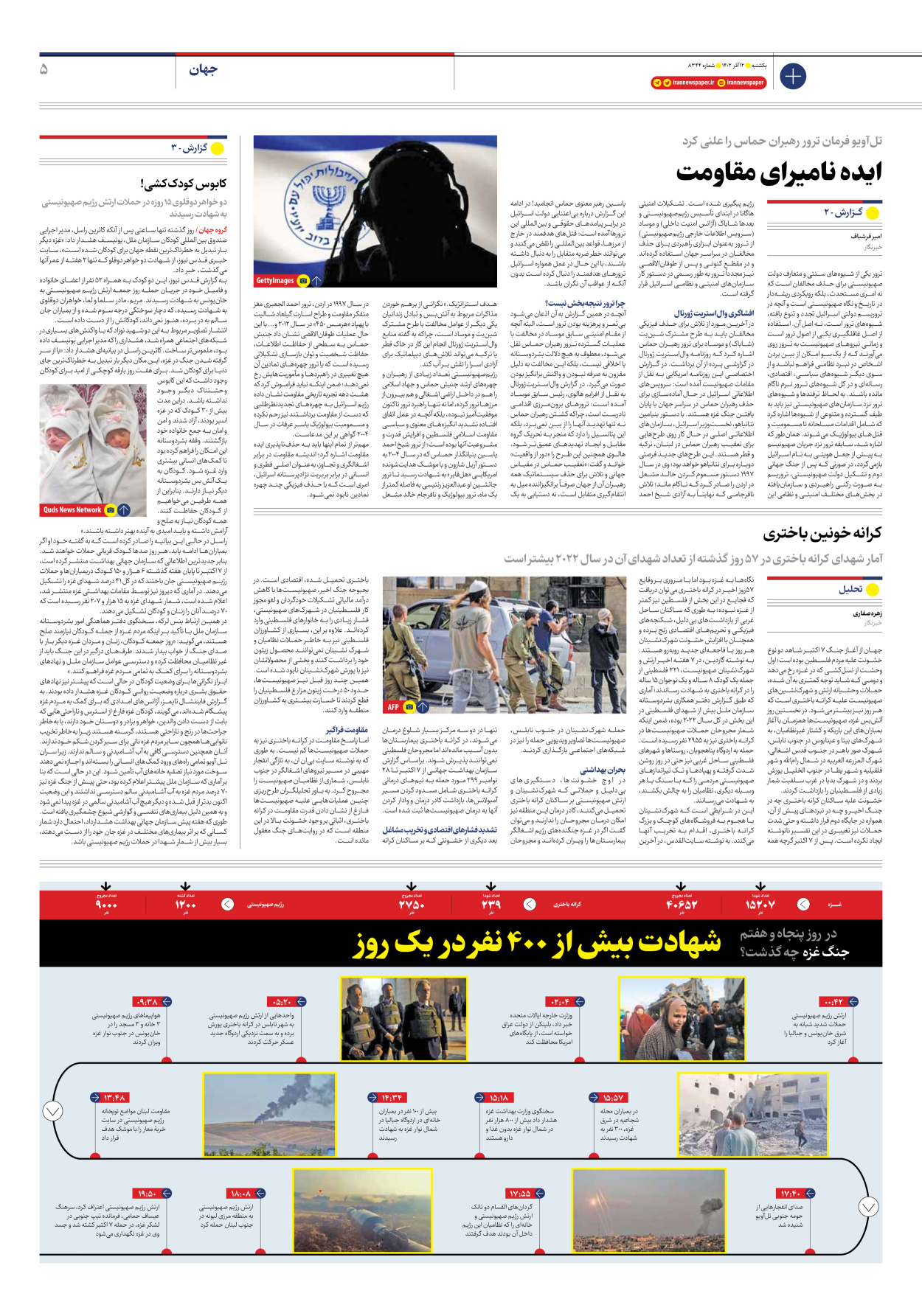 روزنامه ایران - شماره هشت هزار و سیصد و چهل و چهار - ۱۲ آذر ۱۴۰۲ - صفحه ۵