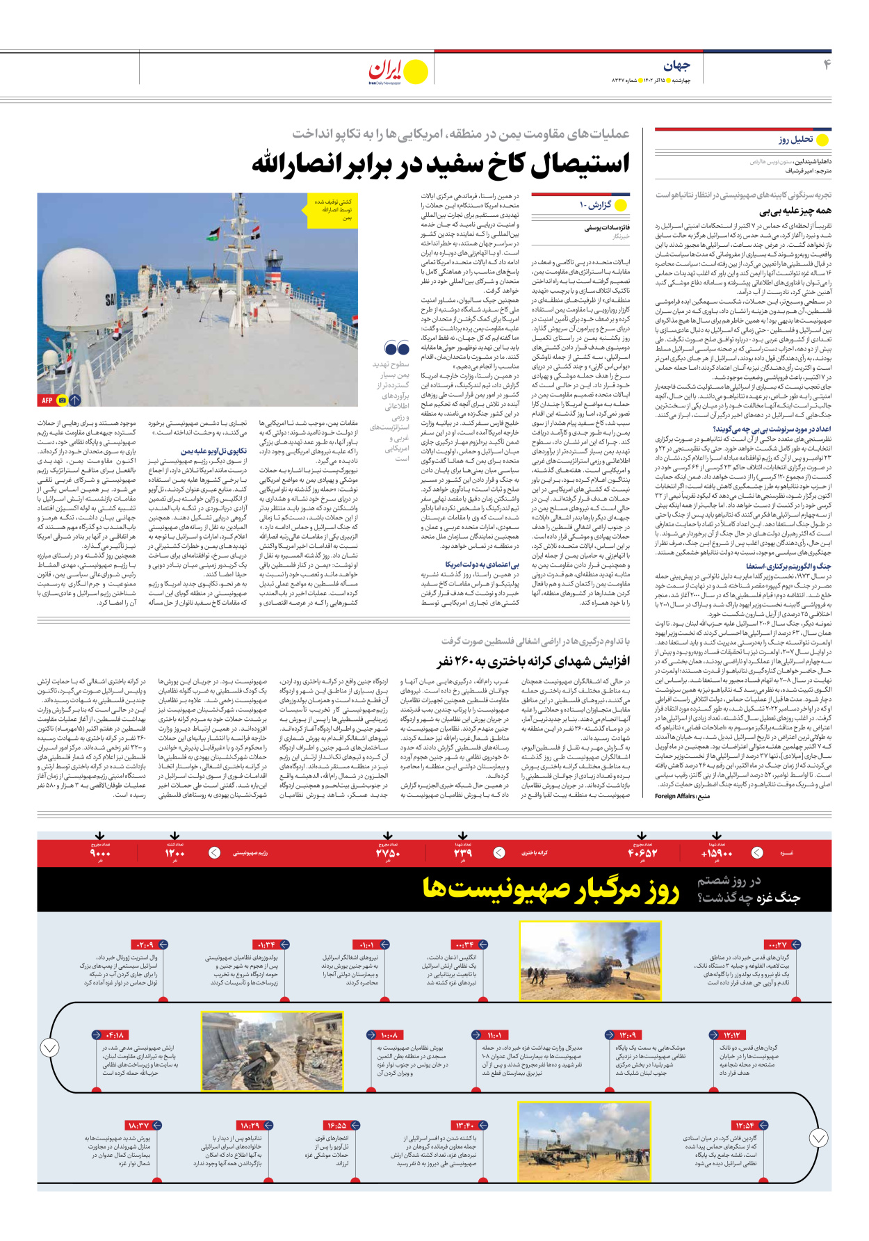 روزنامه ایران - شماره هشت هزار و سیصد و چهل و هفت - ۱۵ آذر ۱۴۰۲ - صفحه ۴