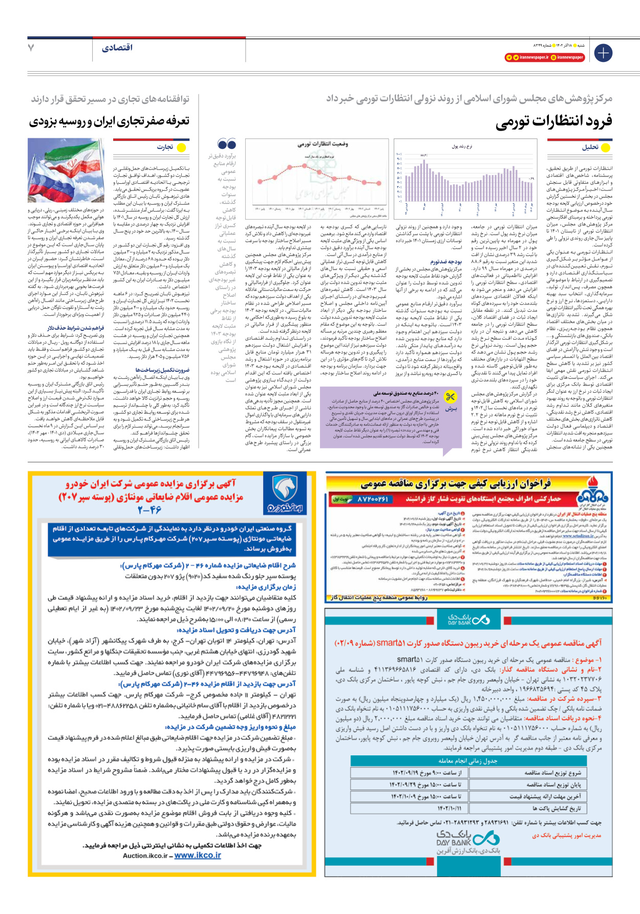 روزنامه ایران - شماره هشت هزار و سیصد و چهل و نه - ۱۸ آذر ۱۴۰۲ - صفحه ۷