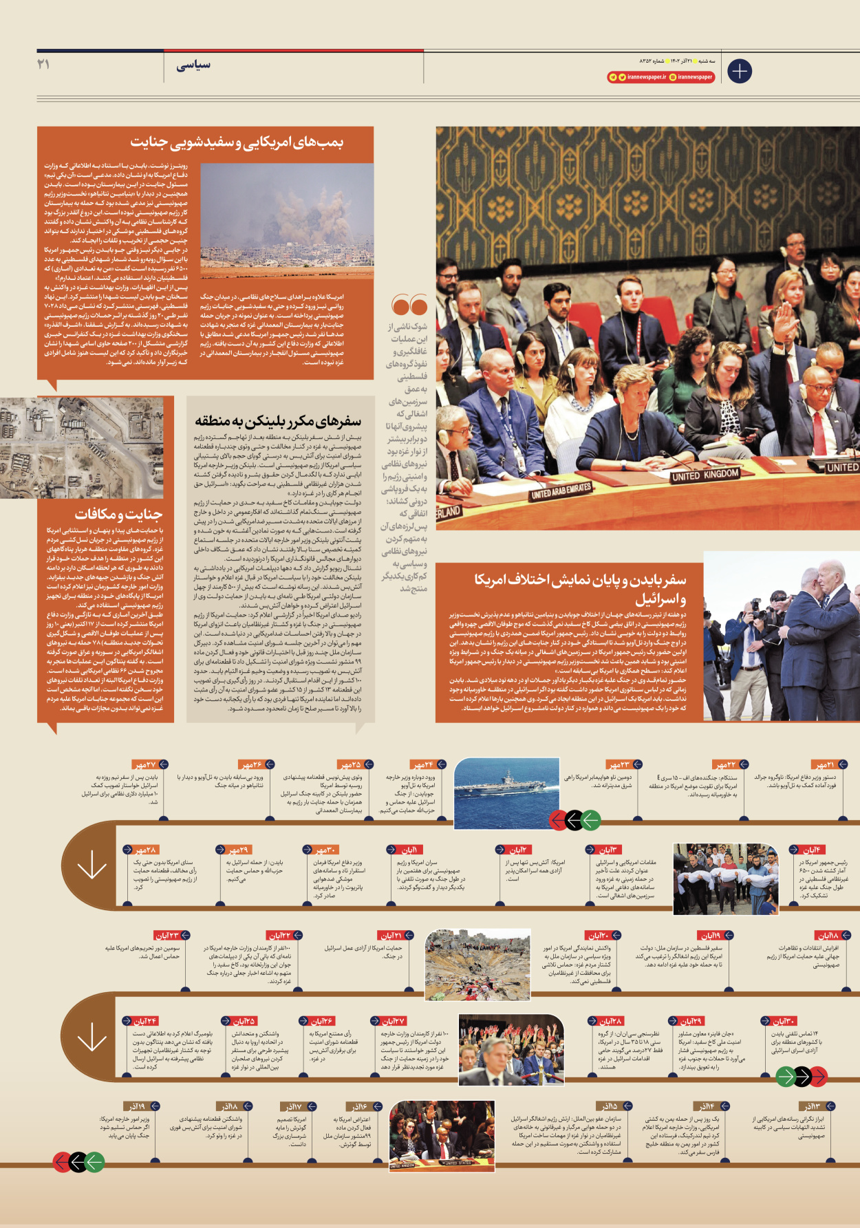 روزنامه ایران - شماره هشت هزار و سیصد و پنجاه و دو - ۲۱ آذر ۱۴۰۲ - صفحه ۲۱