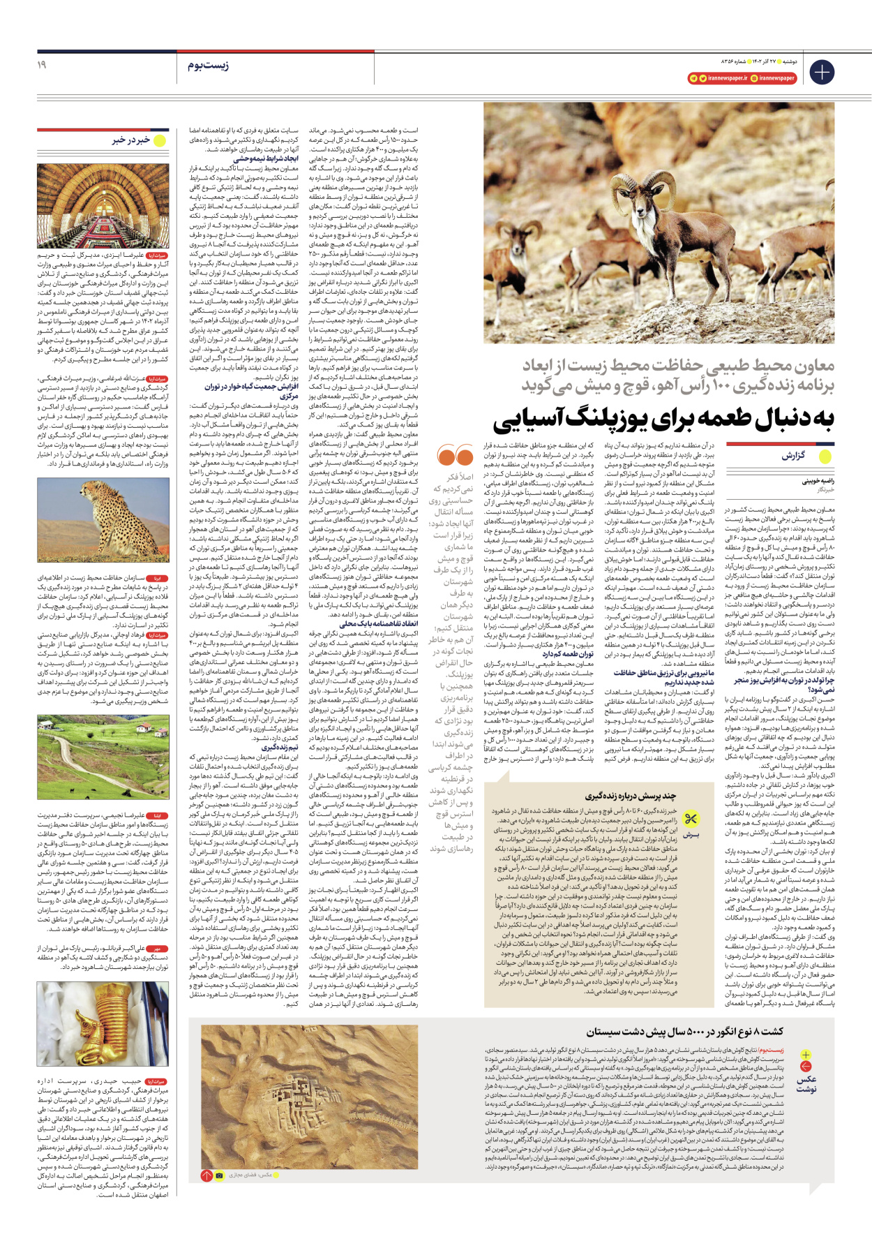 روزنامه ایران - شماره هشت هزار و سیصد و پنجاه و شش - ۲۷ آذر ۱۴۰۲ - صفحه ۱۹