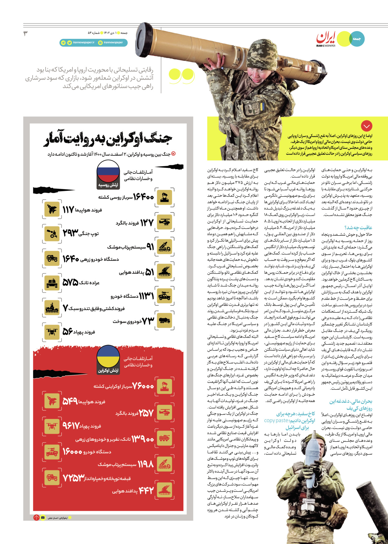 روزنامه ایران - ویژه نامه جمعه ۵۴ - ۳۰ آذر ۱۴۰۲ - صفحه ۳