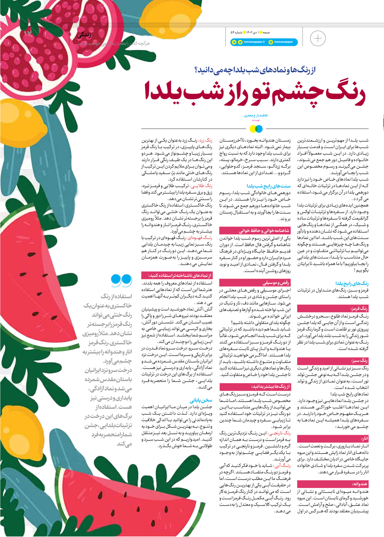 روزنامه ایران - ویژه نامه جمعه ۵۴ - ۳۰ آذر ۱۴۰۲ - صفحه ۱۷