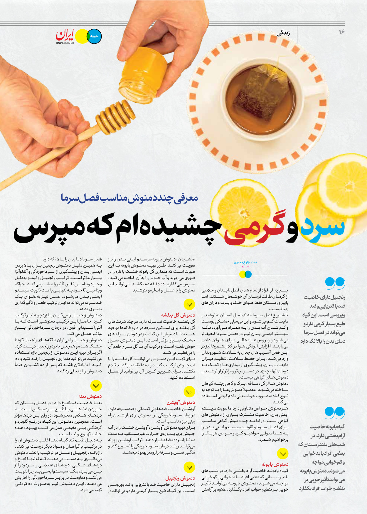 روزنامه ایران - ویژه نامه جمعه ۵۵ - ۰۷ دی ۱۴۰۲ - صفحه ۱۶