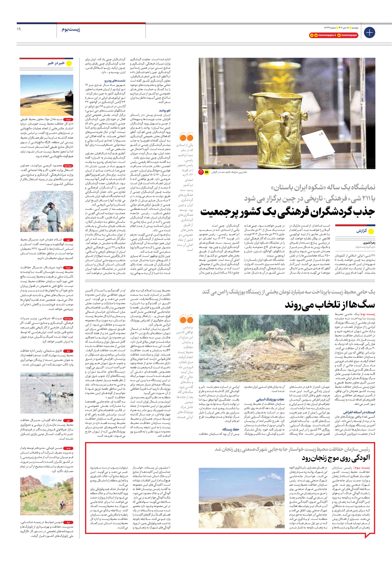 روزنامه ایران - شماره هشت هزار و سیصد و هفتاد و چهار - ۱۸ دی ۱۴۰۲ - صفحه ۱۹