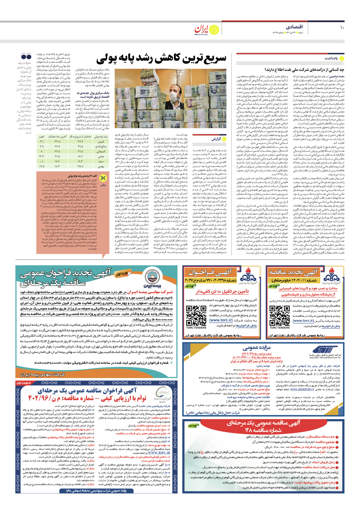 روزنامه ایران - شماره هشت هزار و سیصد و هفتاد و هشت - ۲۳ دی ۱۴۰۲ - صفحه ۱۰