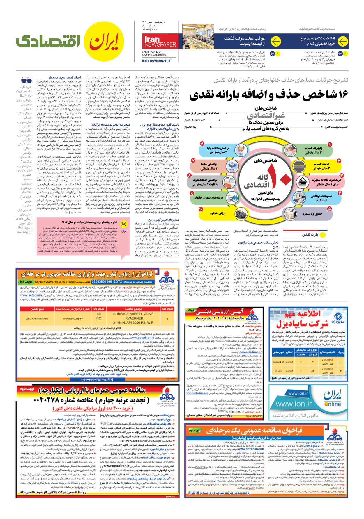 روزنامه ایران - شماره هشت هزار و سیصد و هشتاد و هشت - ۰۴ بهمن ۱۴۰۲ - صفحه ۷