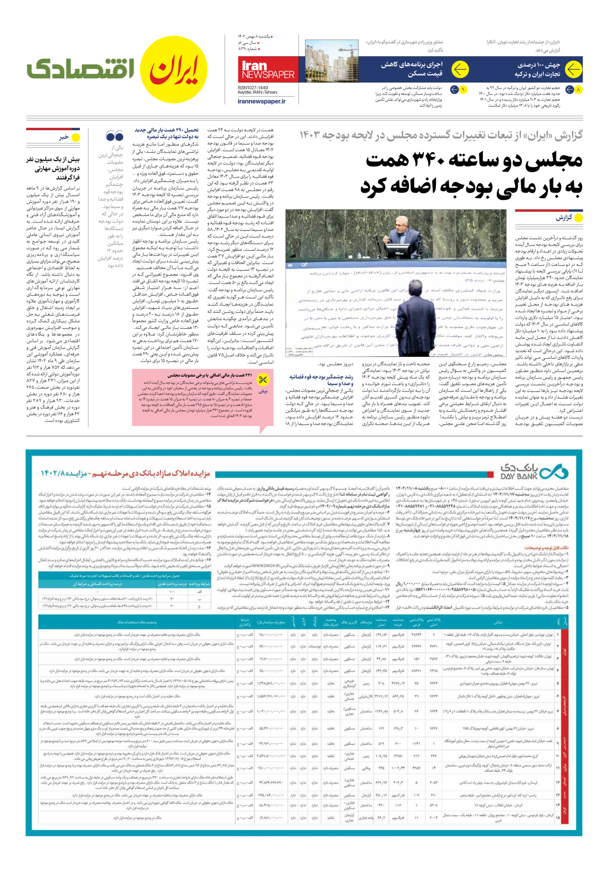 روزنامه ایران - شماره هشت هزار و سیصد و نود - ۰۸ بهمن ۱۴۰۲ - صفحه ۷