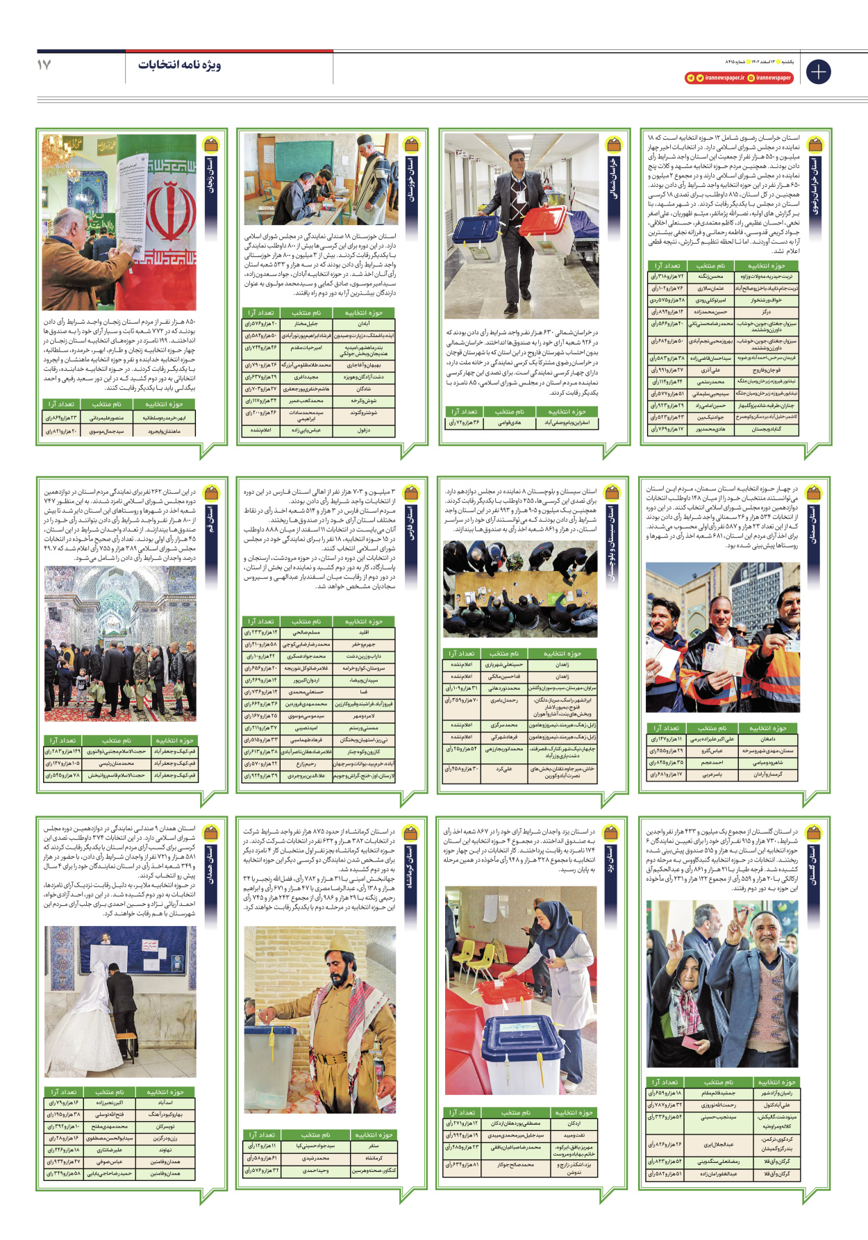 روزنامه ایران - شماره هشت هزار و چهارصد و پانزده - ۱۳ اسفند ۱۴۰۲ - صفحه ۱۷