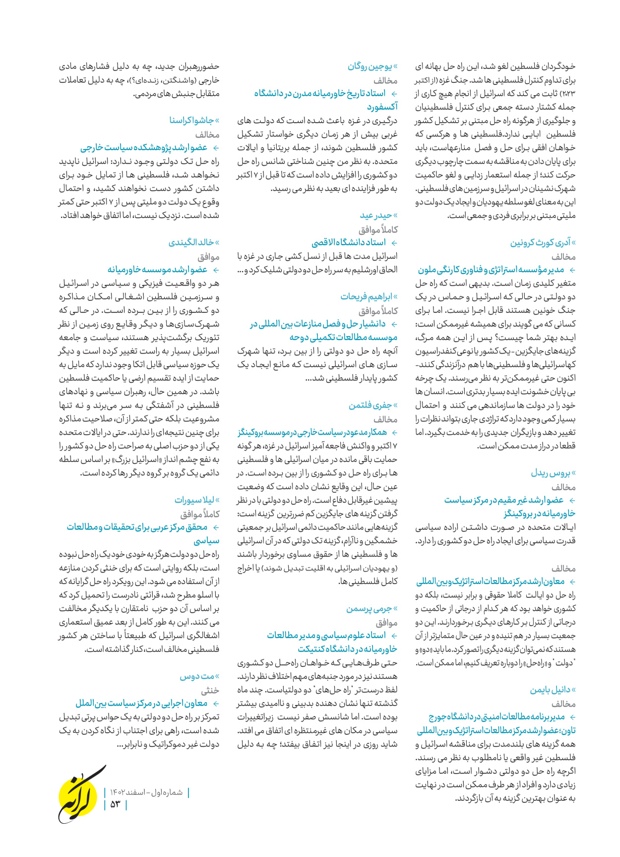 روزنامه ایران - ویژه نامه کرانه ۱ - ۲۶ اسفند ۱۴۰۲ - صفحه ۵۳