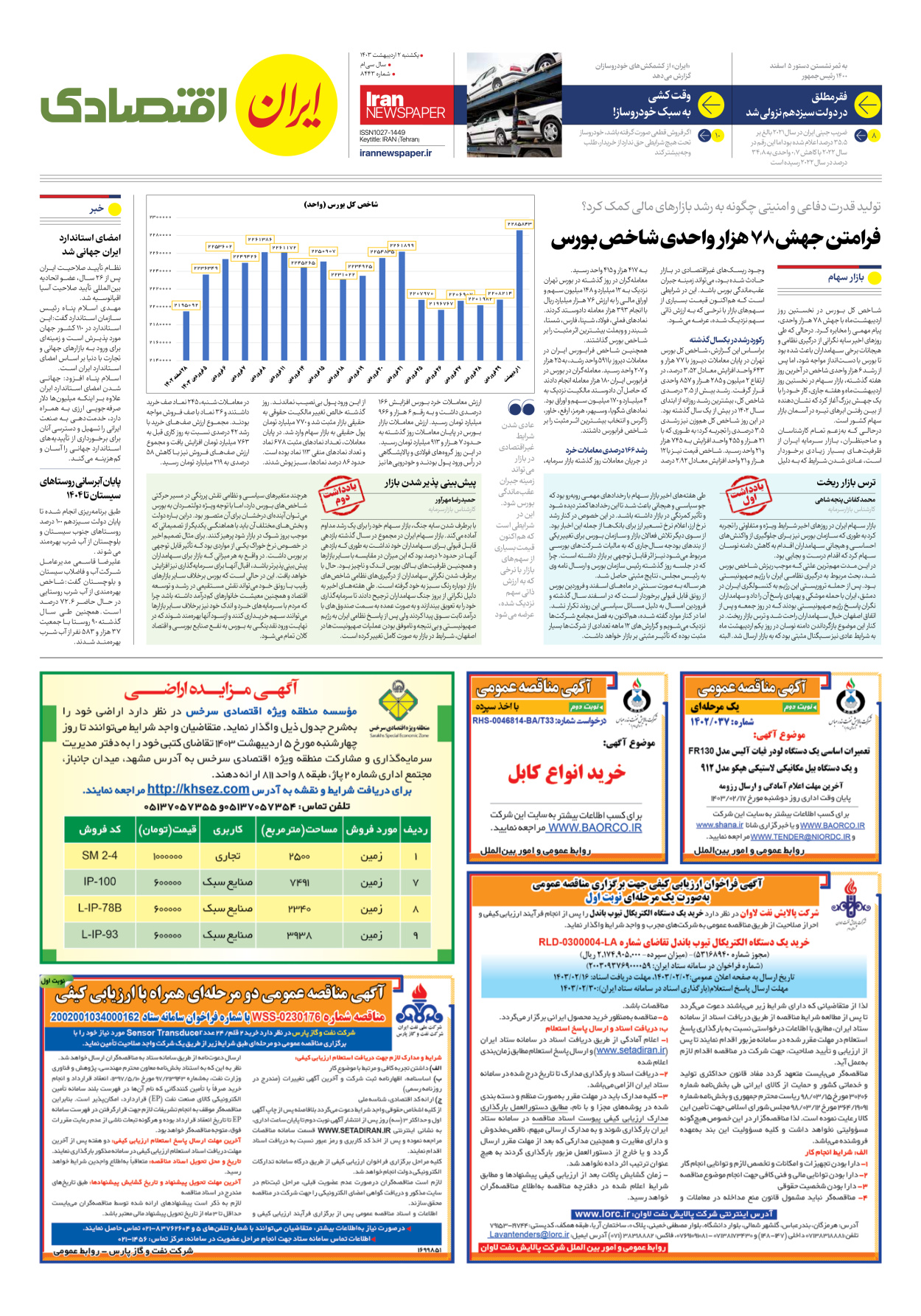 روزنامه ایران - شماره هشت هزار و چهارصد و چهل و سه - ۰۲ اردیبهشت ۱۴۰۳ - صفحه ۷