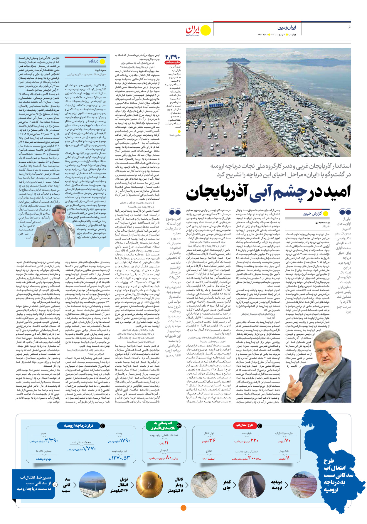 روزنامه ایران - شماره هشت هزار و چهارصد و پنجاه و دو - ۱۲ اردیبهشت ۱۴۰۳ - صفحه ۶