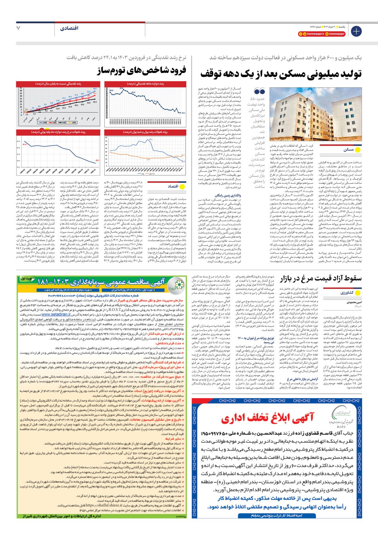 روزنامه ایران - شماره هشت هزار و چهارصد و هشتاد و دو - ۲۰ خرداد ۱۴۰۳ - صفحه ۷