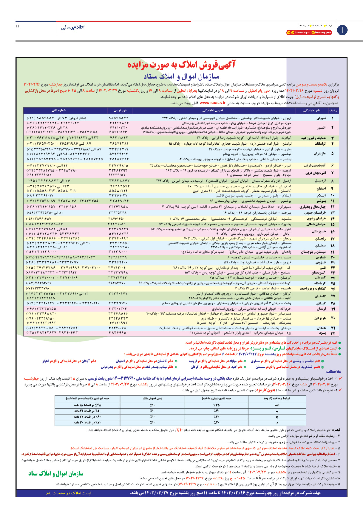 روزنامه ایران - شماره هشت هزار و چهارصد و هشتاد و سه - ۲۱ خرداد ۱۴۰۳ - صفحه ۱۱