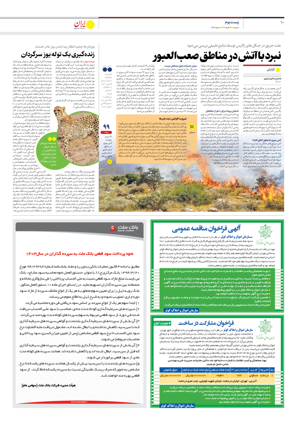 روزنامه ایران - شماره هشت هزار و چهارصد و هشتاد و نه - ۲۹ خرداد ۱۴۰۳ - صفحه ۱۰