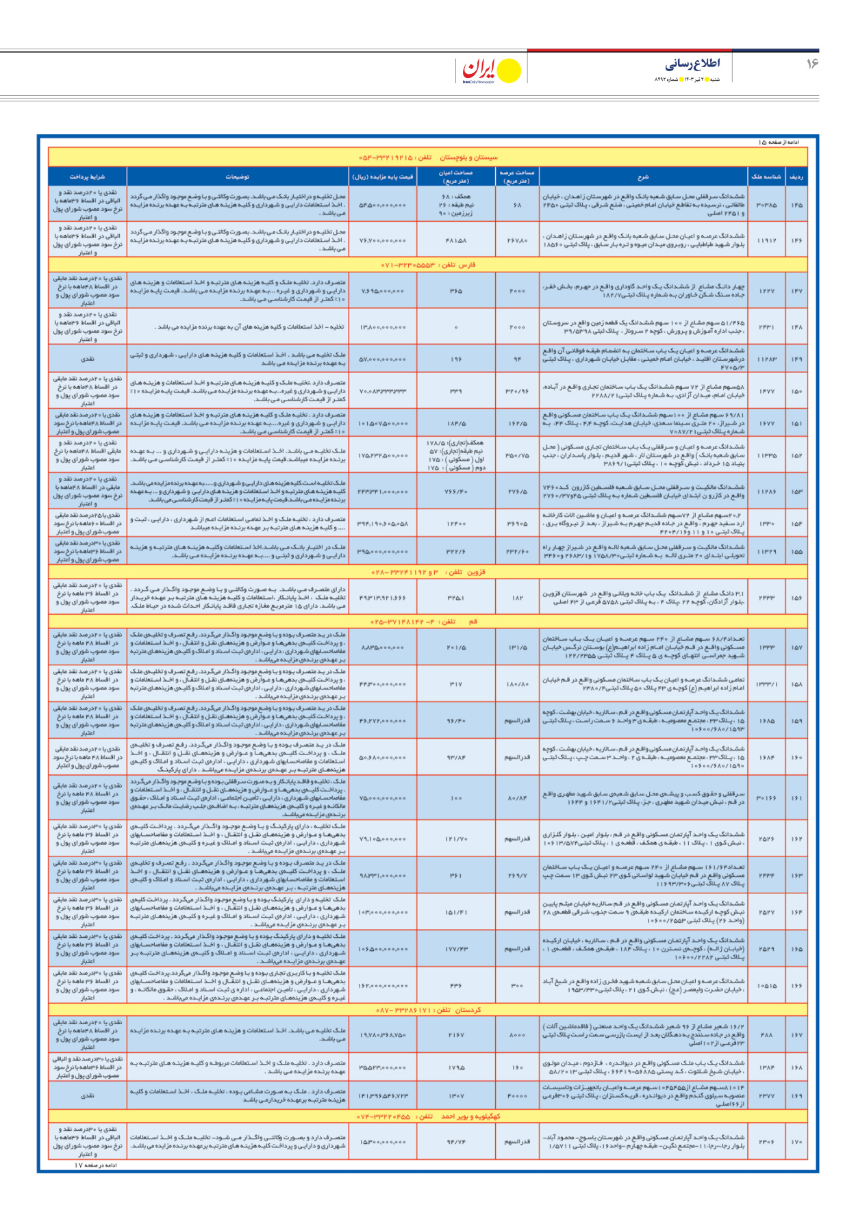 روزنامه ایران - شماره هشت هزار و چهارصد و نود و دو - ۰۲ تیر ۱۴۰۳ - صفحه ۱۶